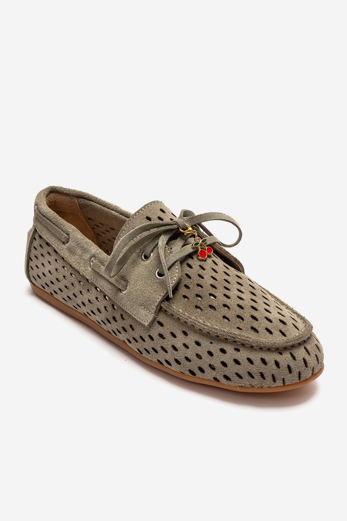 Stevo - Green Genuine Leather Lace-Up Loafer (Women)