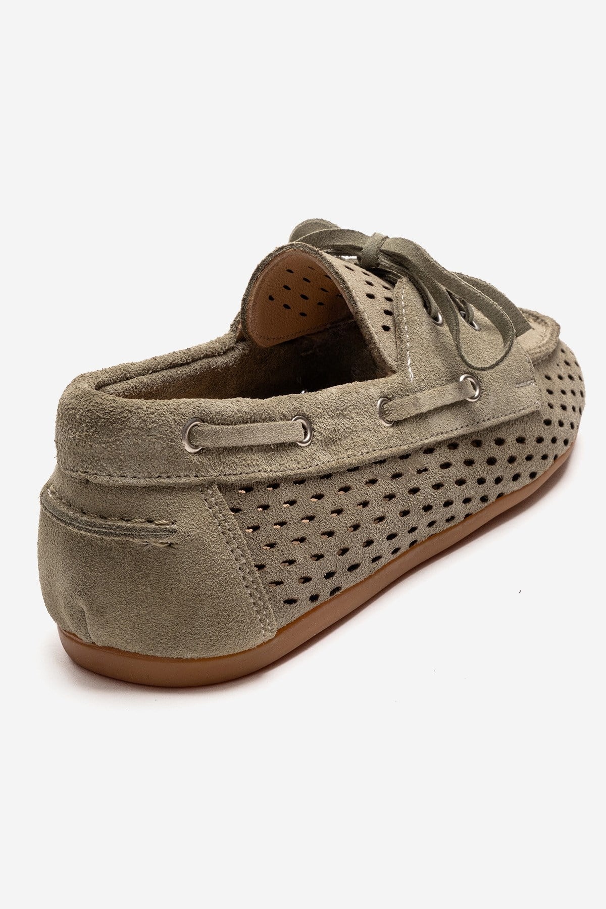 Stevo - Green Genuine Leather Lace-Up Loafer (Women)