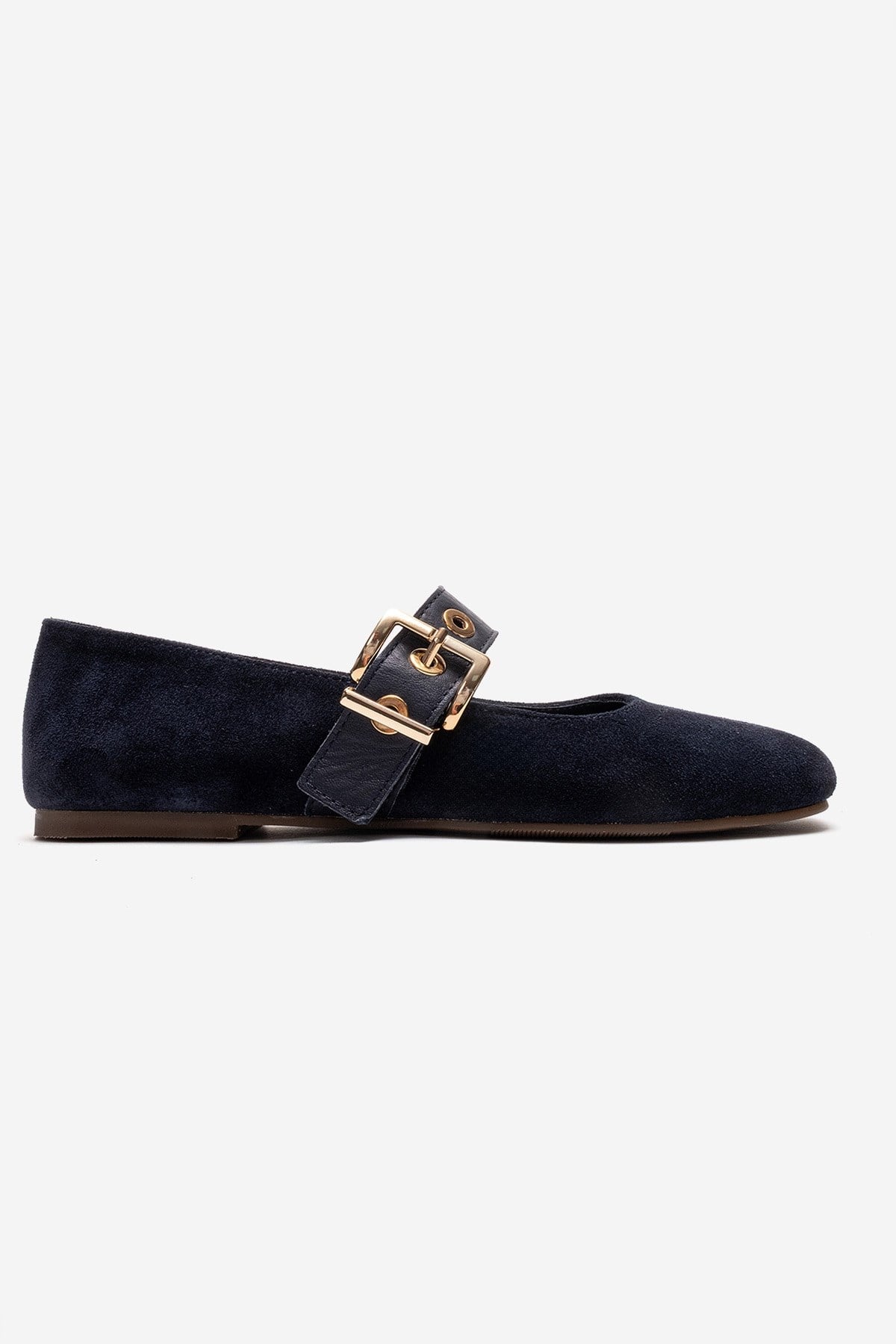 Jonas - Navy Genuine Leather Mary Jane Ballet Flat (Women)
