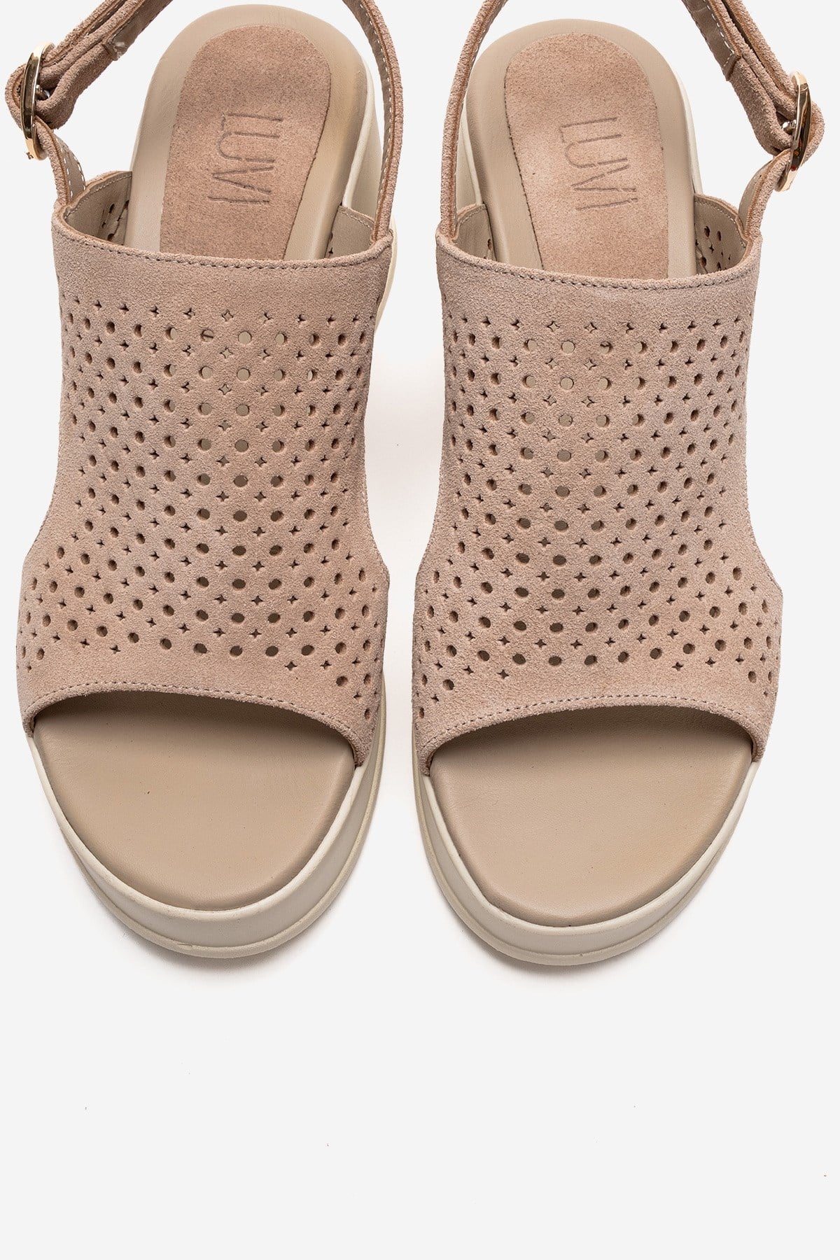 JADIRA - Beige Genuine Leather Platform Sandal (Women)