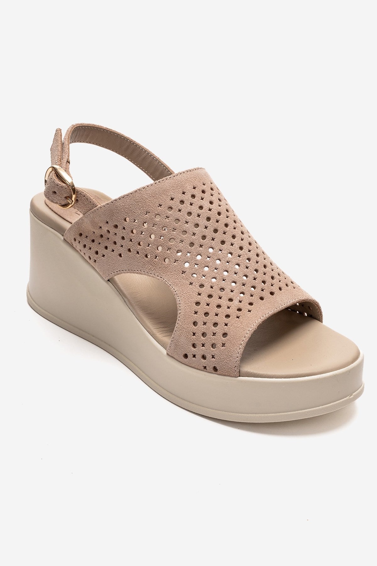 JADIRA - Beige Genuine Leather Platform Sandal (Women)
