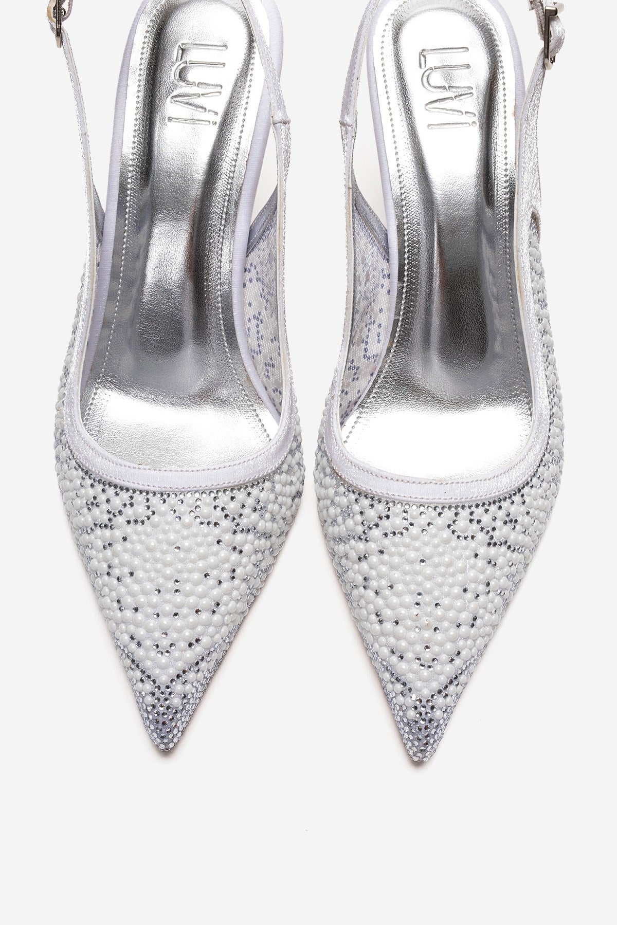 Frea - White Textile Stiletto Pump (Women)