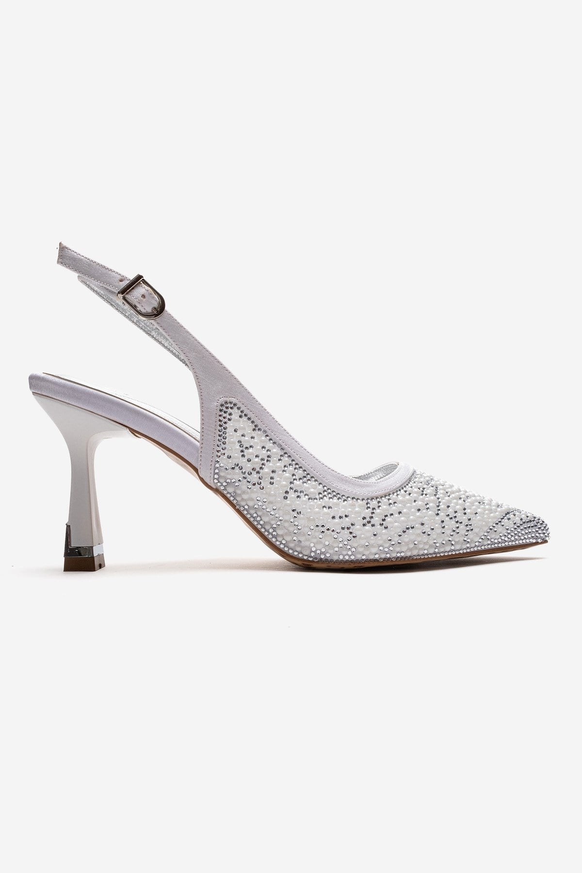 Frea - White Textile Stiletto Pump (Women)