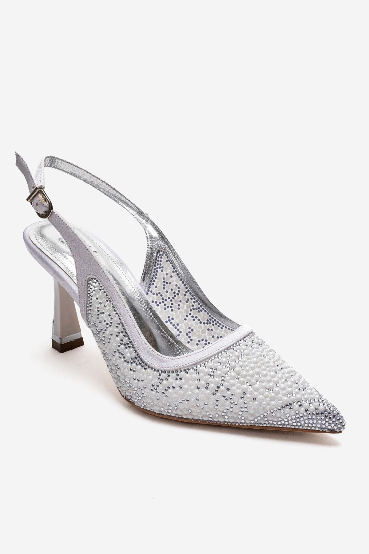 Frea - White Textile Stiletto Pump (Women)