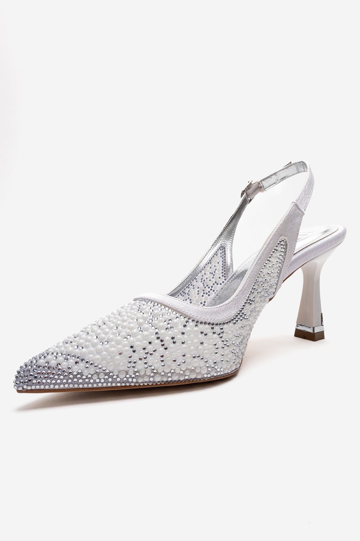 Frea - White Textile Stiletto Pump (Women)