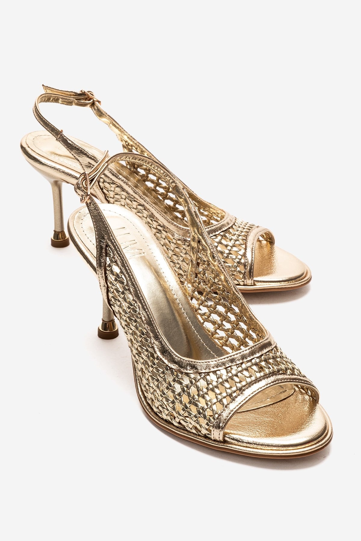Bonito - Gold Woven Synthetic Leather Stiletto Pump (Women)