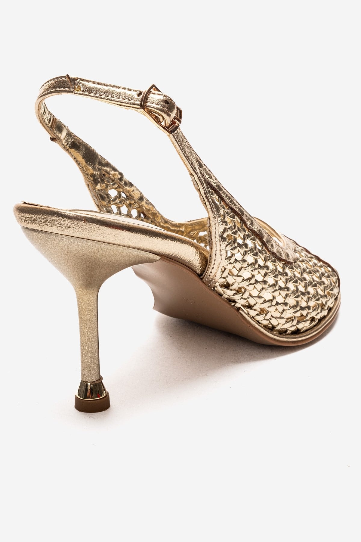 Bonito - Gold Woven Synthetic Leather Stiletto Pump (Women)