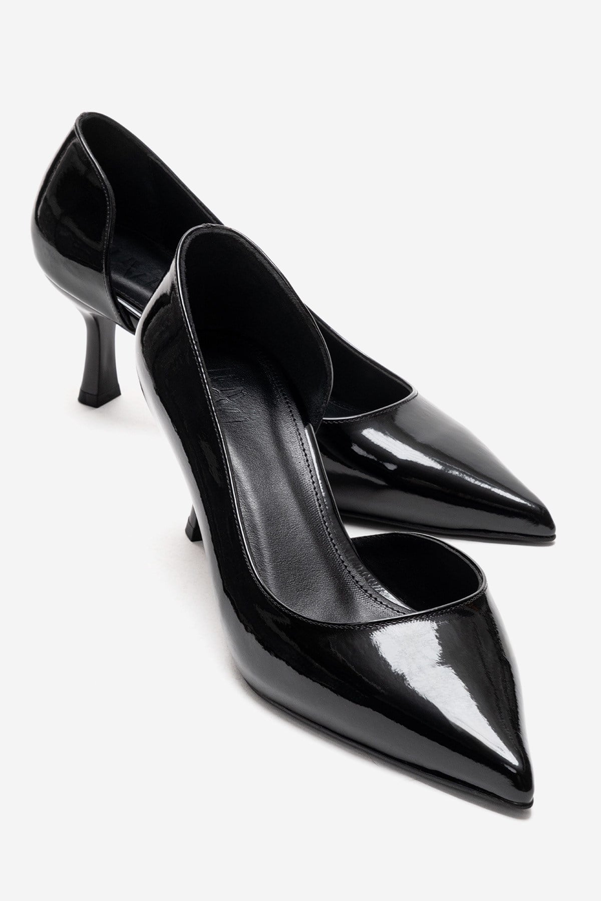 Arel - Black Patent Synthetic Leather Stiletto Pump (Women)