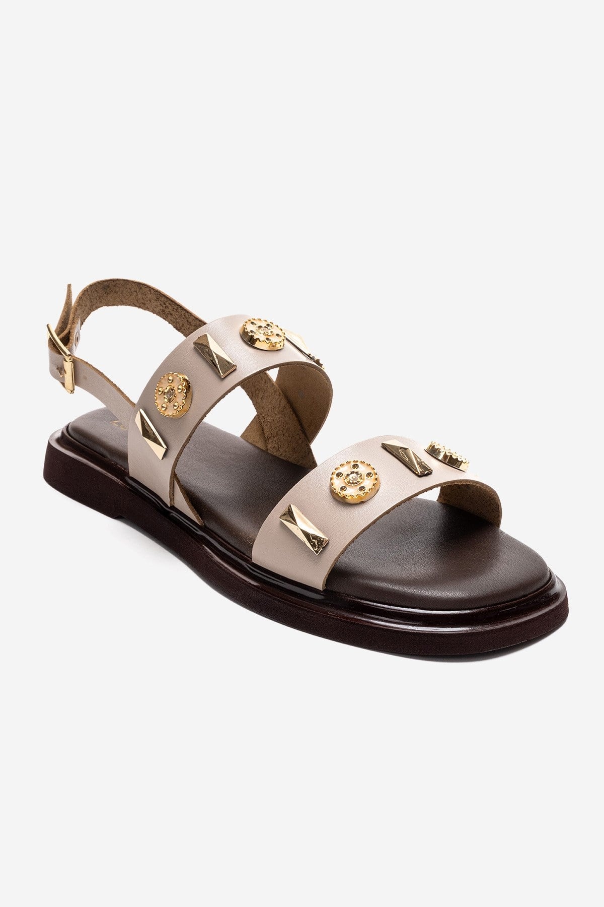LIBERA - Beige Genuine Leather Buckled Sandal (Women)