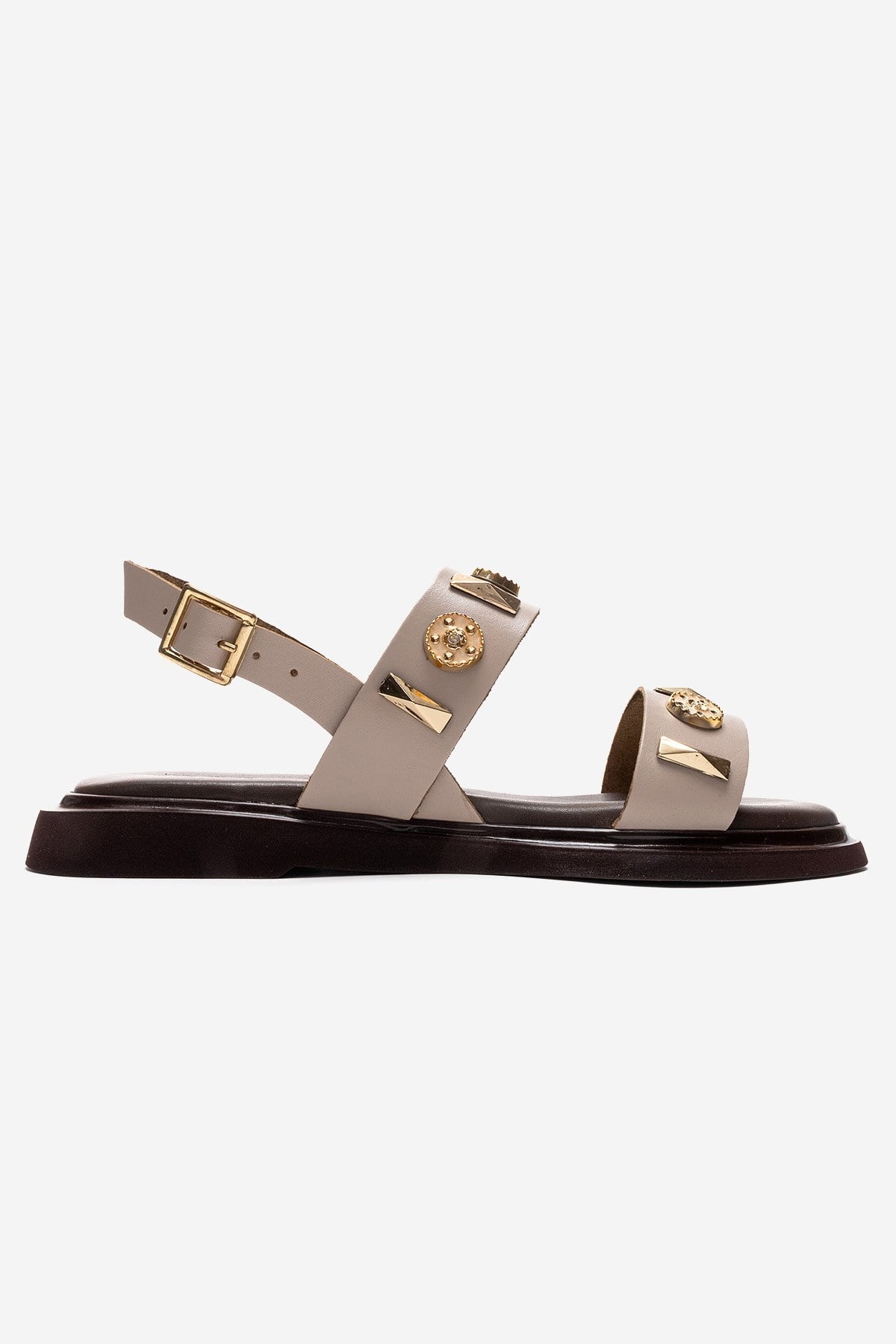LIBERA - Beige Genuine Leather Buckled Sandal (Women)
