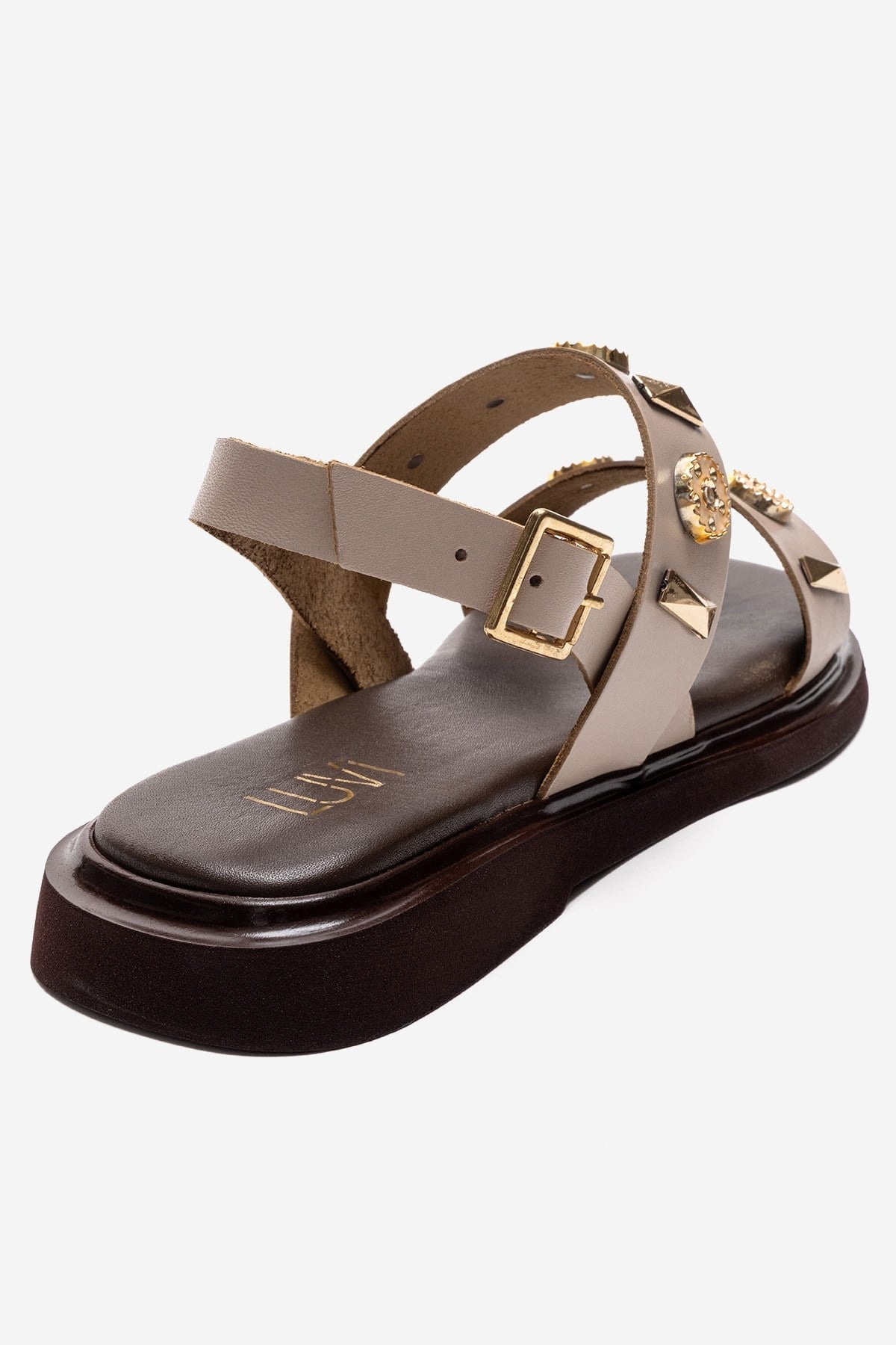 LIBERA - Beige Genuine Leather Buckled Sandal (Women)