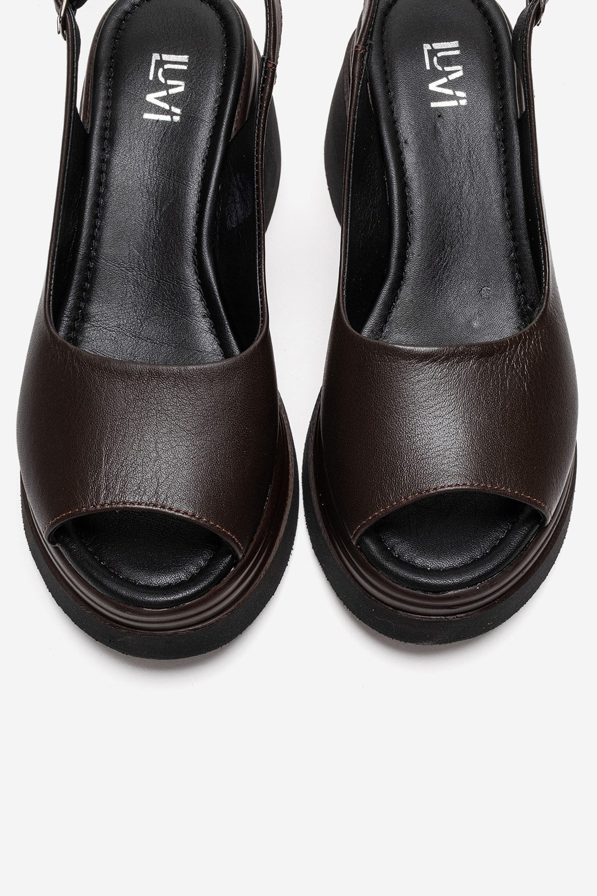 LAURE - Brown Genuine Leather Platform Sandal (Women)