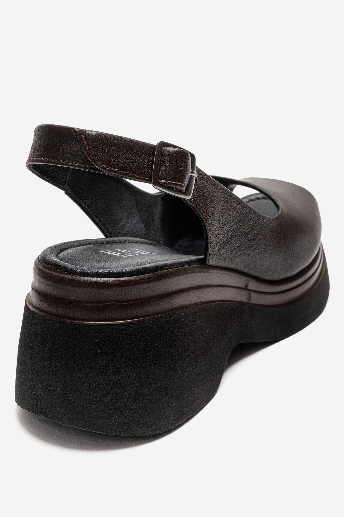 LAURE - Brown Genuine Leather Platform Sandal (Women)