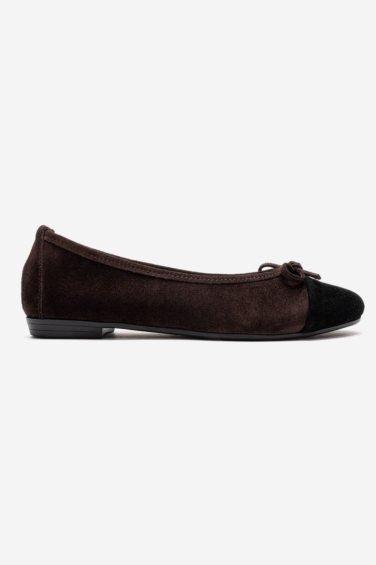 BOLEO - Brown/Black Genuine Leather Ballet Flat (Women)