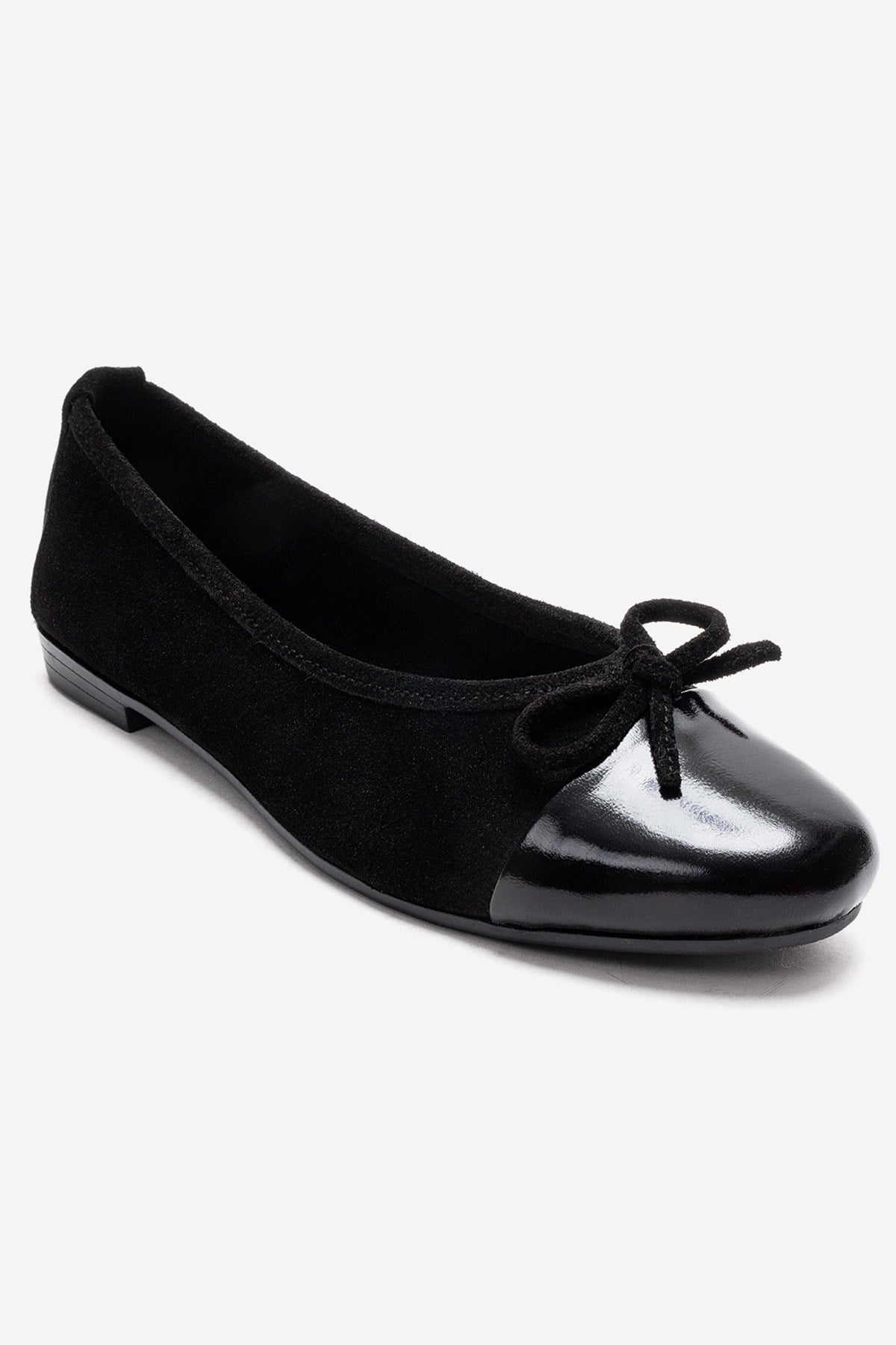 BOLEO - Black Genuine Leather Ballet Flat (Women)