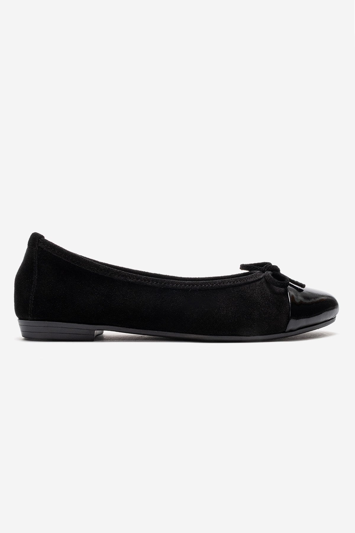 BOLEO - Black Genuine Leather Ballet Flat (Women)