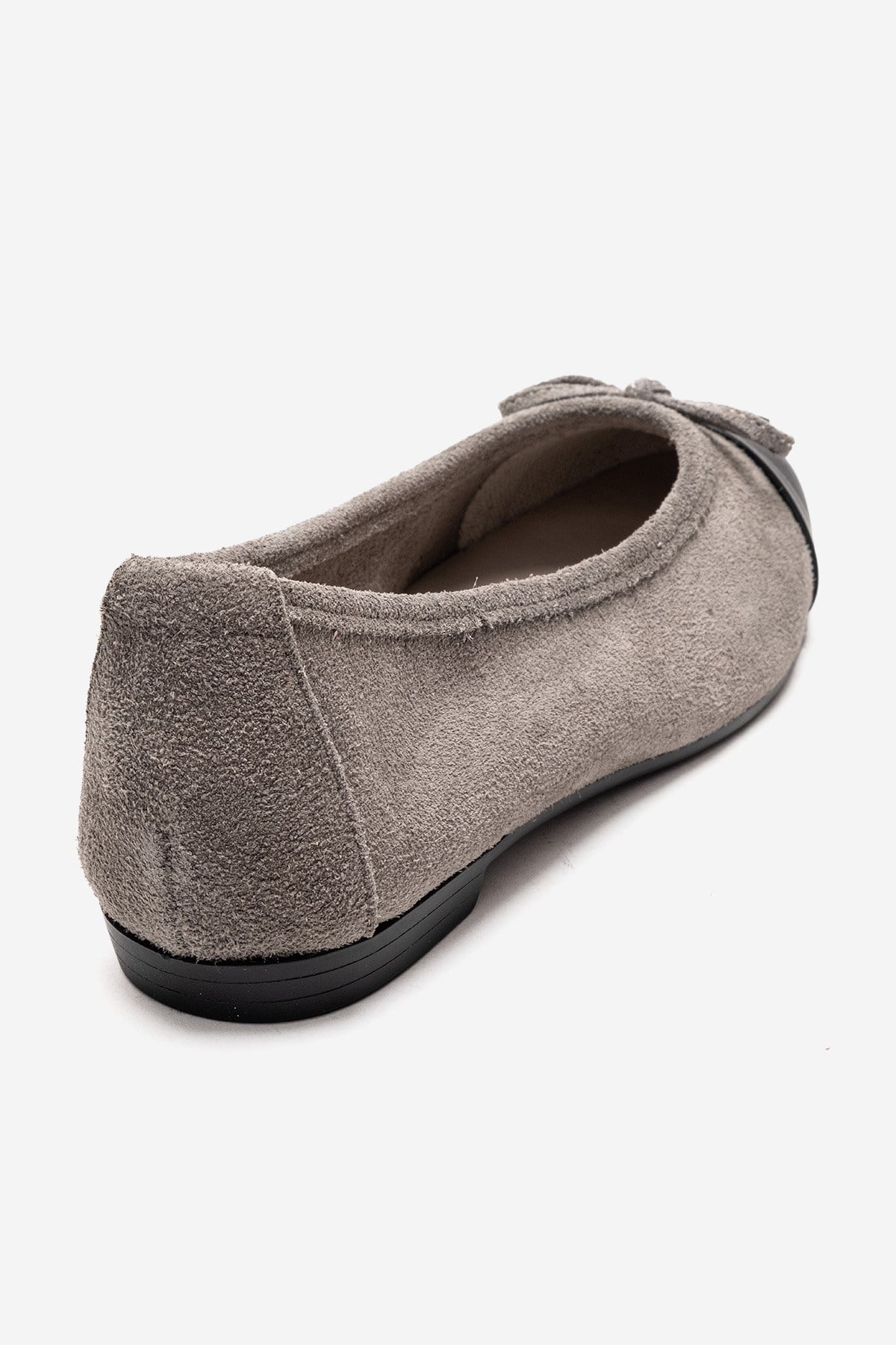 BOLEO - Gray Genuine Leather Ballet Flat (Women)
