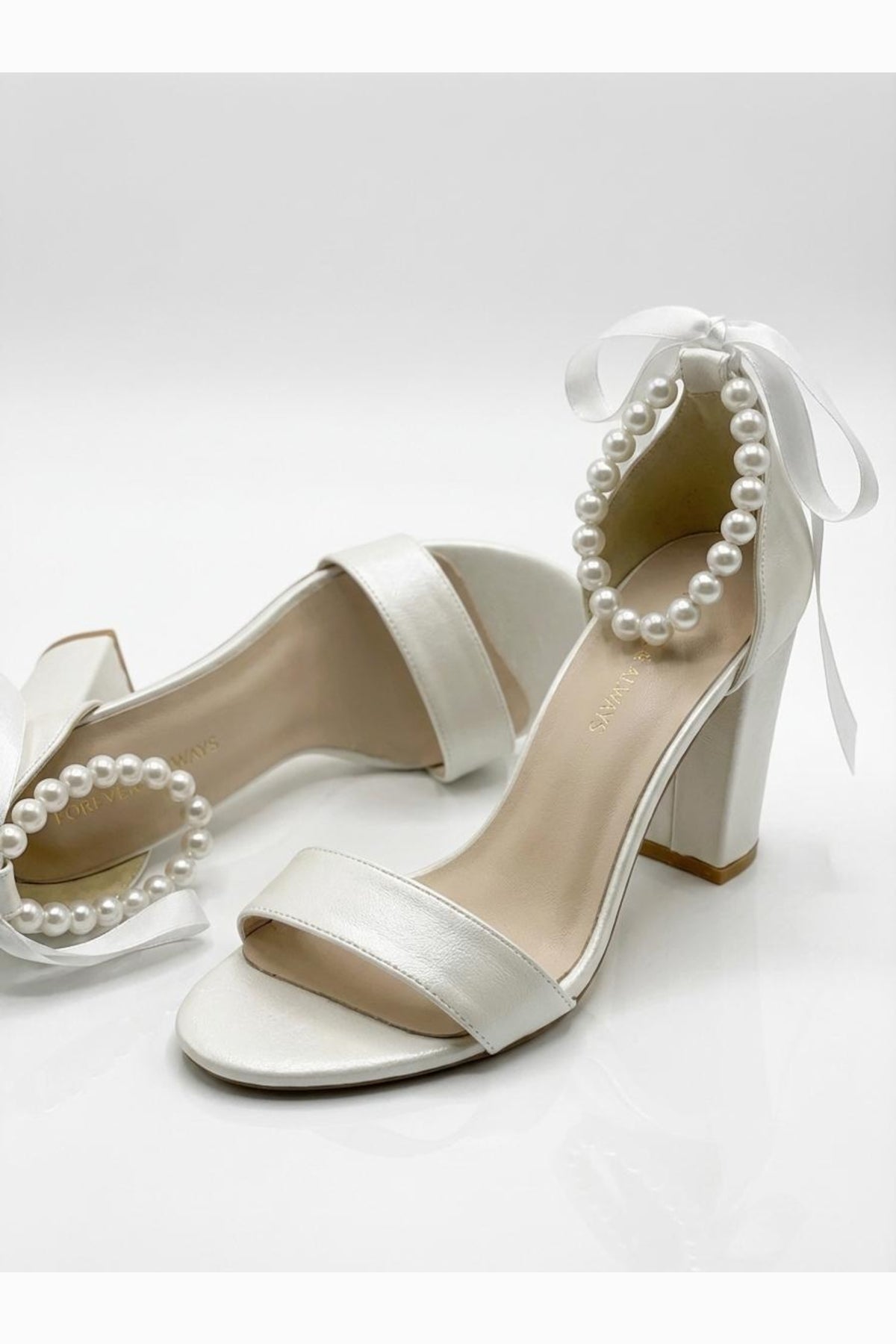 Althea Pearl Ankle Strap Block Heel Sandals