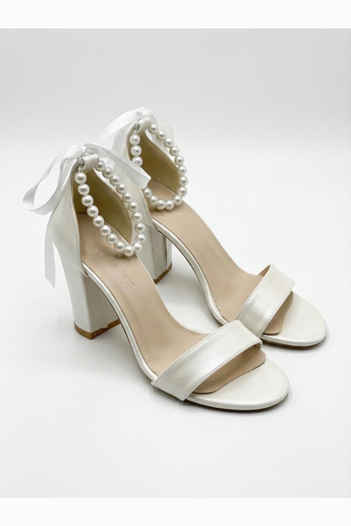 Althea Pearl Ankle Strap Block Heel Sandals