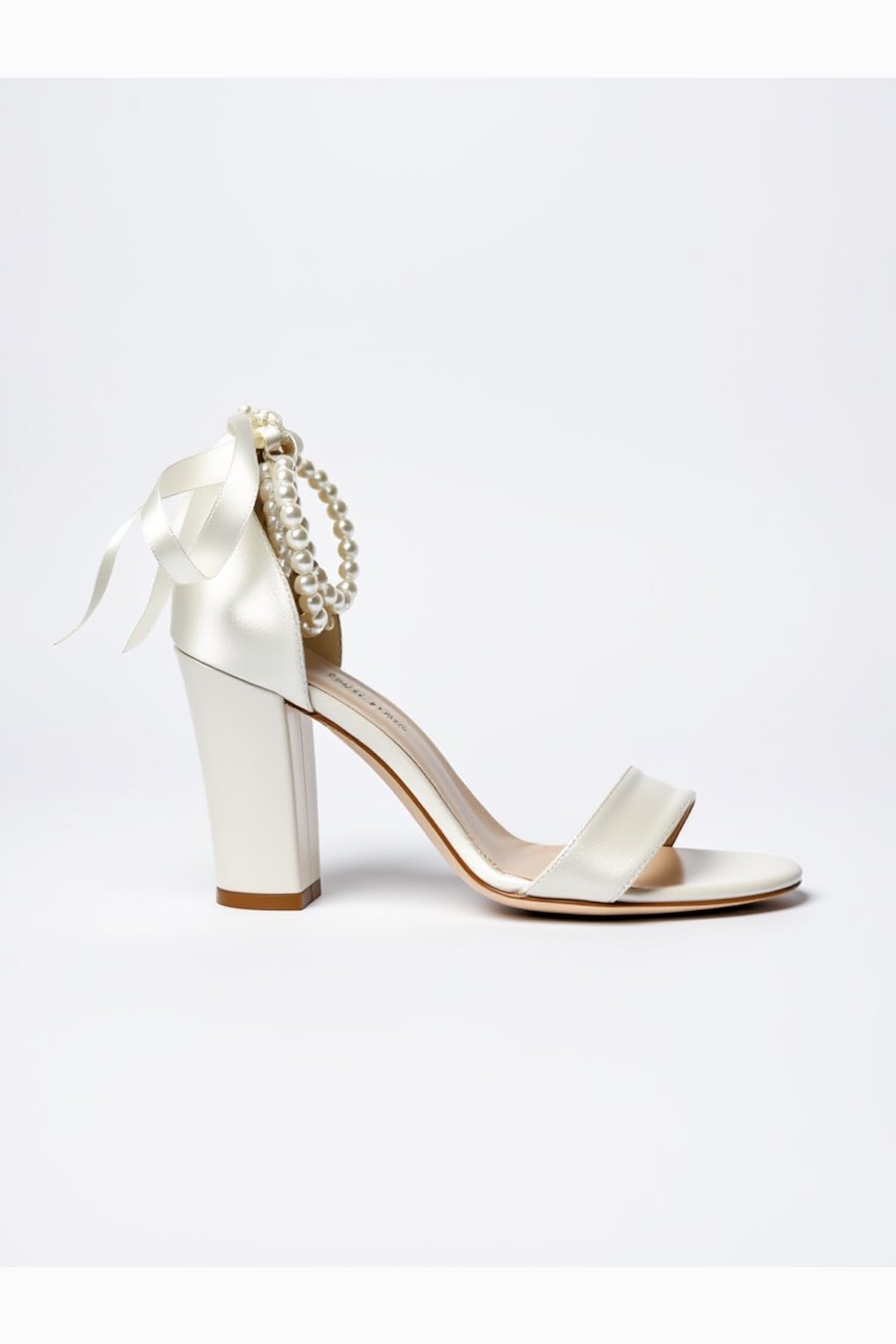 Caelis Pearl Block Heels Bridal Shoes