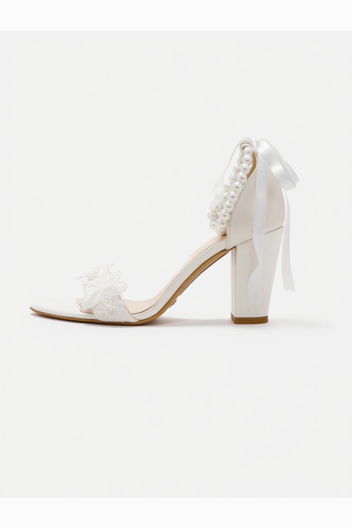 Elvian Floral Block Heels Bridal Shoes