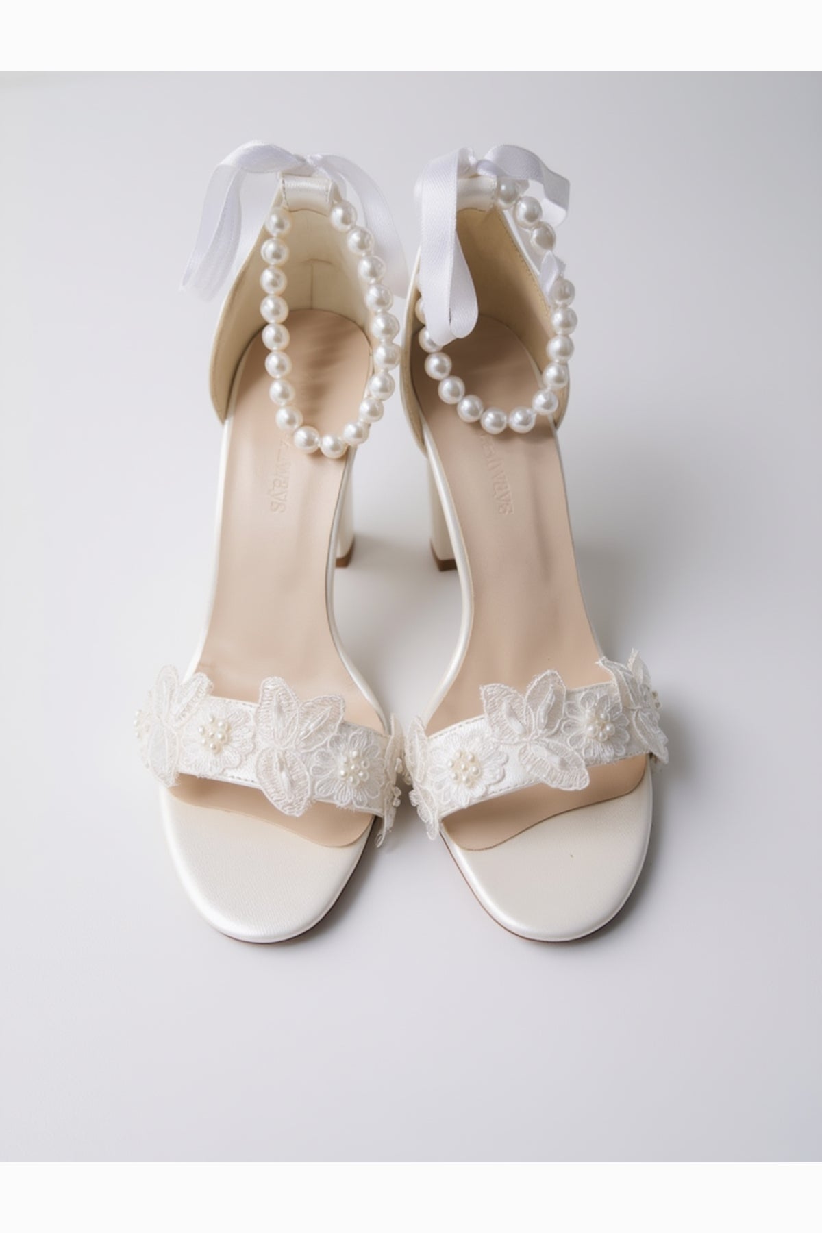 Elvian Floral Block Heels Bridal Shoes