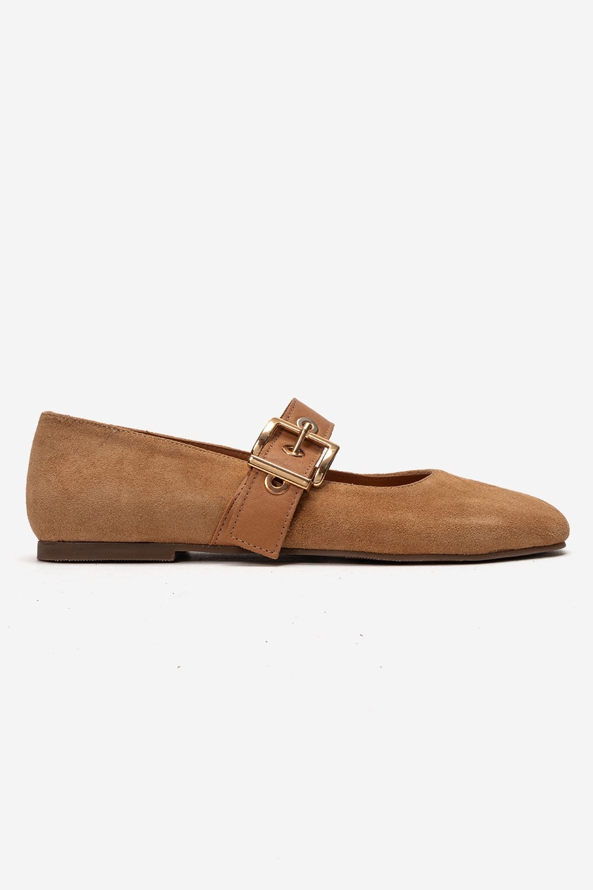Jonas - Tan Suede Genuine Leather Ballet Flat (Women)