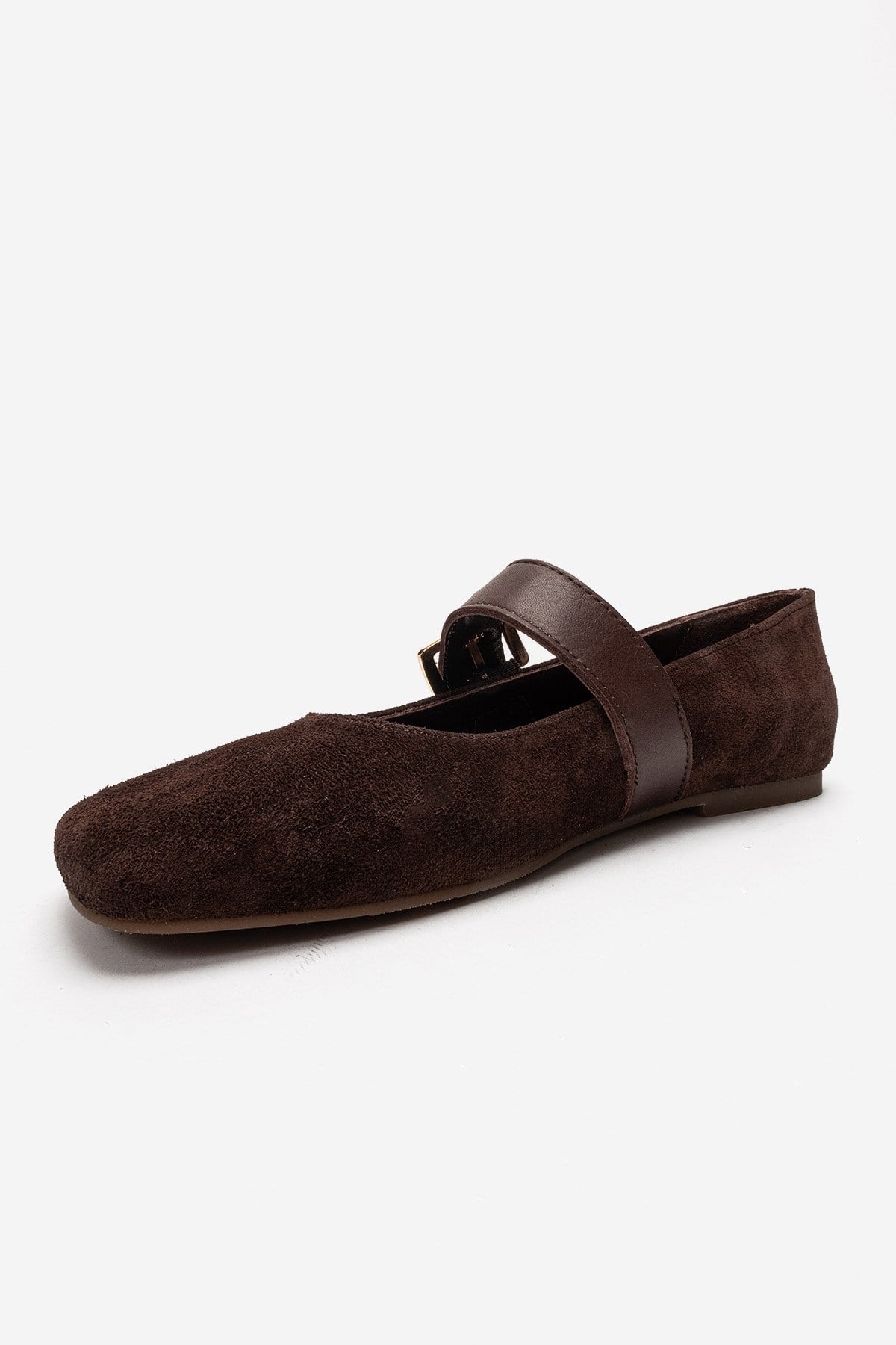 Jonas - Brown Suede Genuine Leather Ballet Flat (Women)