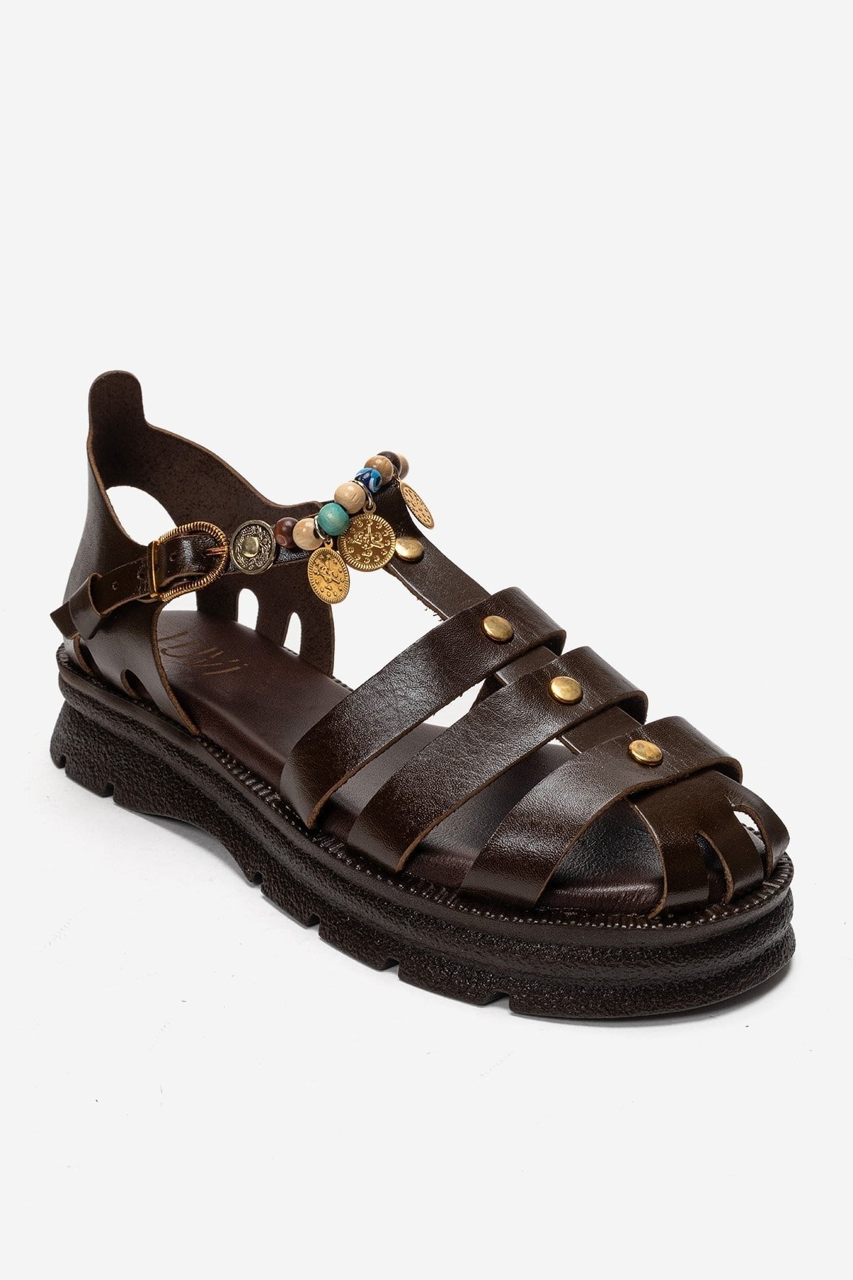 Solis - Brown Genuine Leather Sandal (Women)