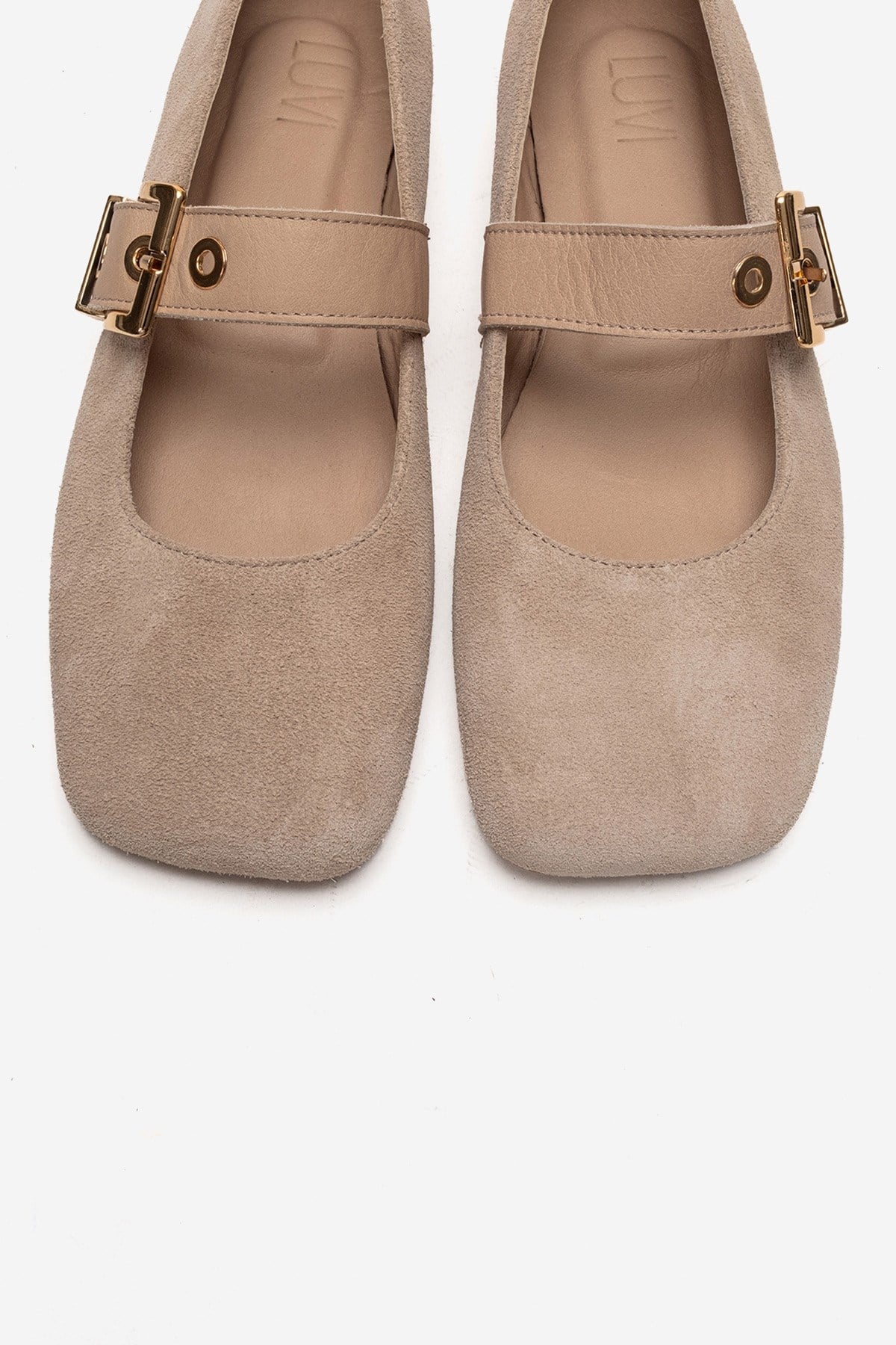 Jonas - Beige Suede Genuine Leather Ballet Flat (Women)