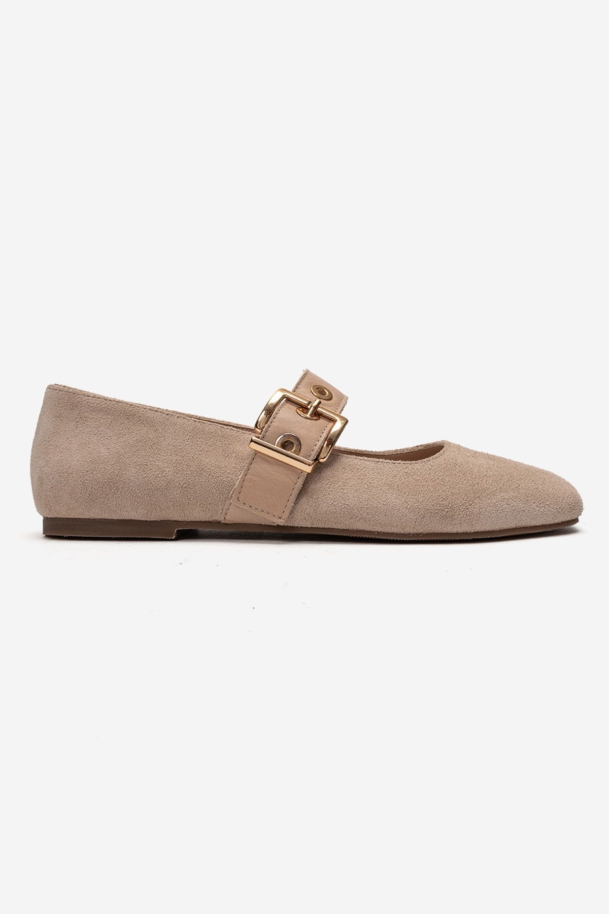 Jonas - Beige Suede Genuine Leather Ballet Flat (Women)