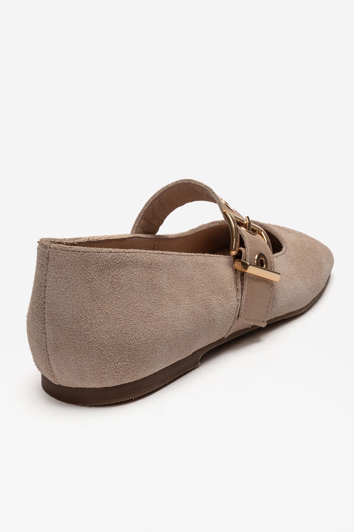 Jonas - Beige Suede Genuine Leather Ballet Flat (Women)