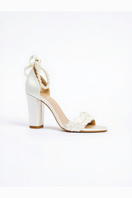 Elysia Pearl And Lace Wedding Heels