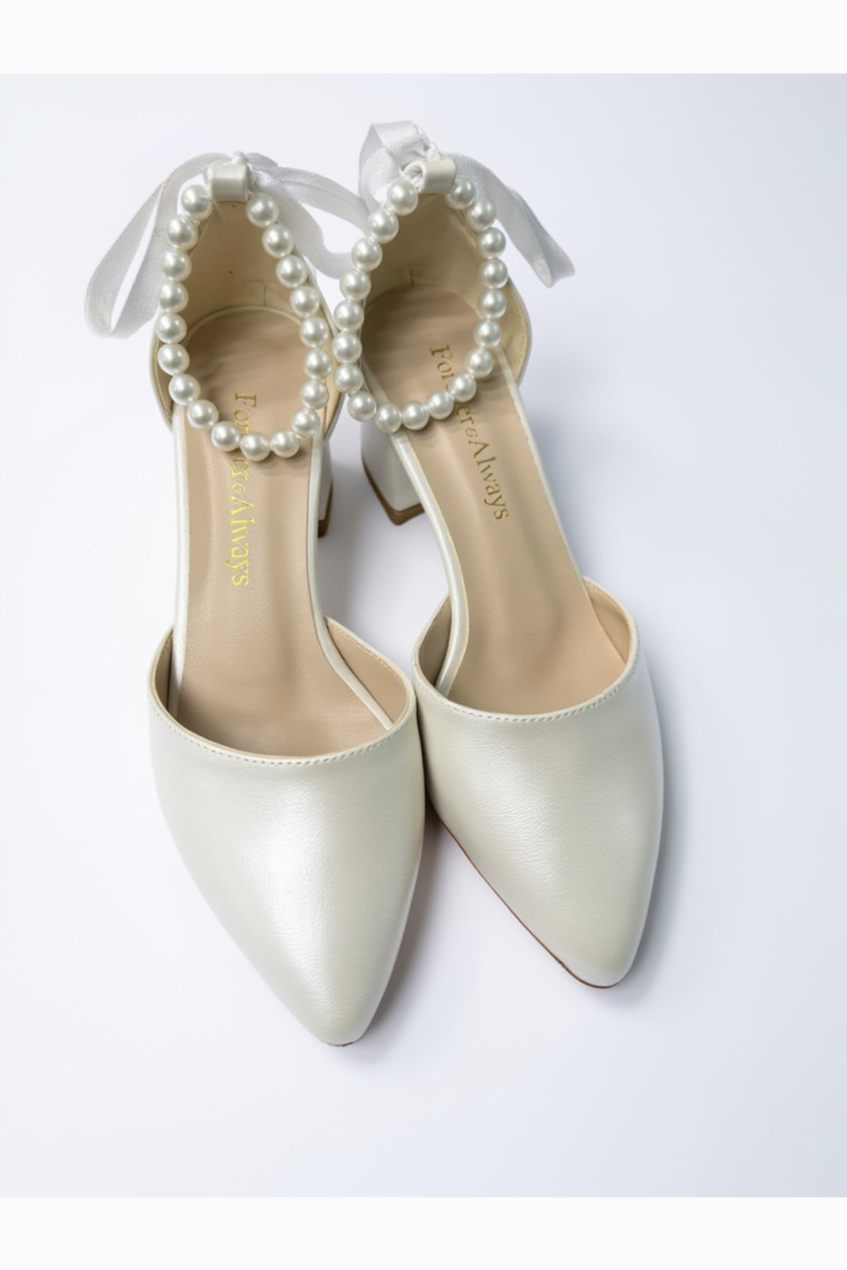 Evania Pointed-toe Block Heel Wedding Pump