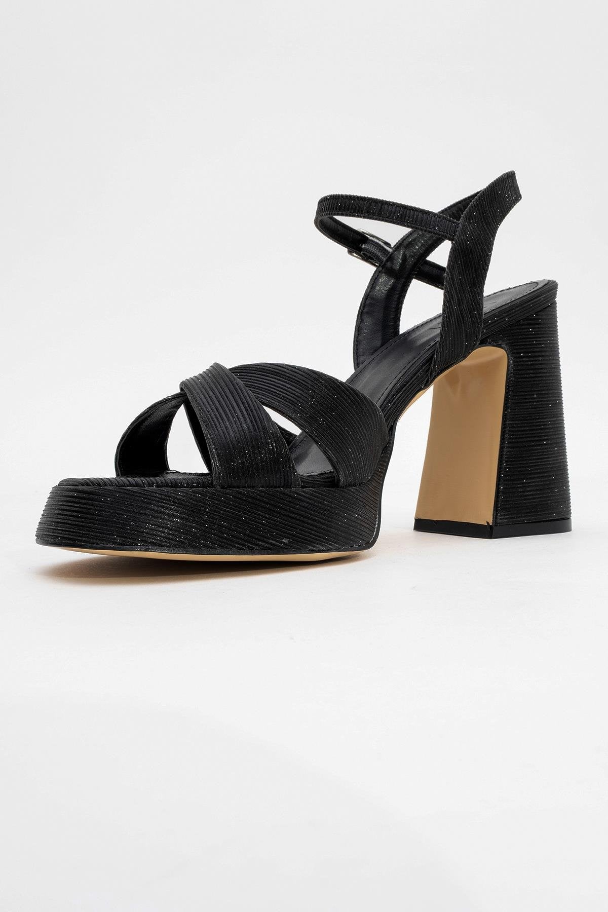 Lello - Black Striped Platform Heel Shoe (Women)