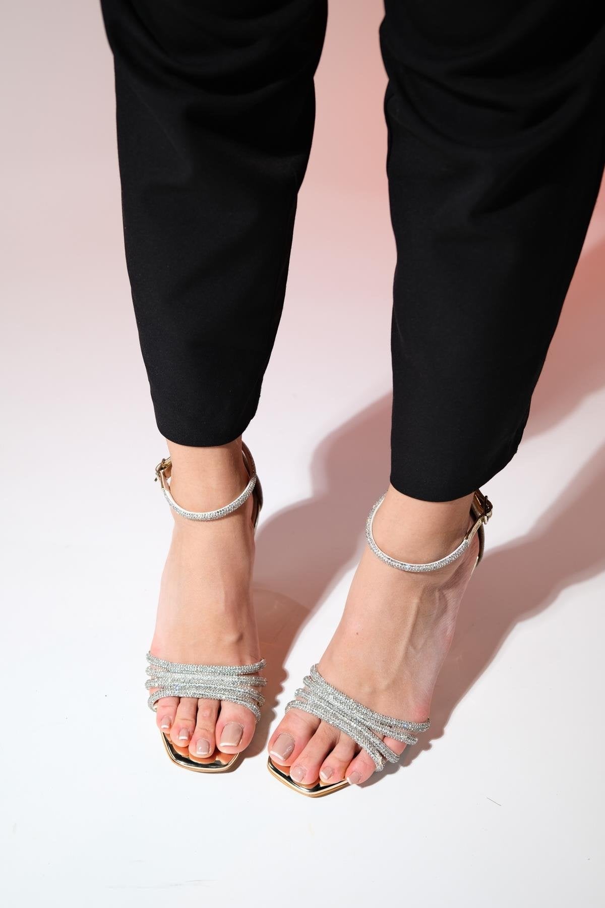 Monica - Gold Jeweled Stiletto Evening Shoe (Women)