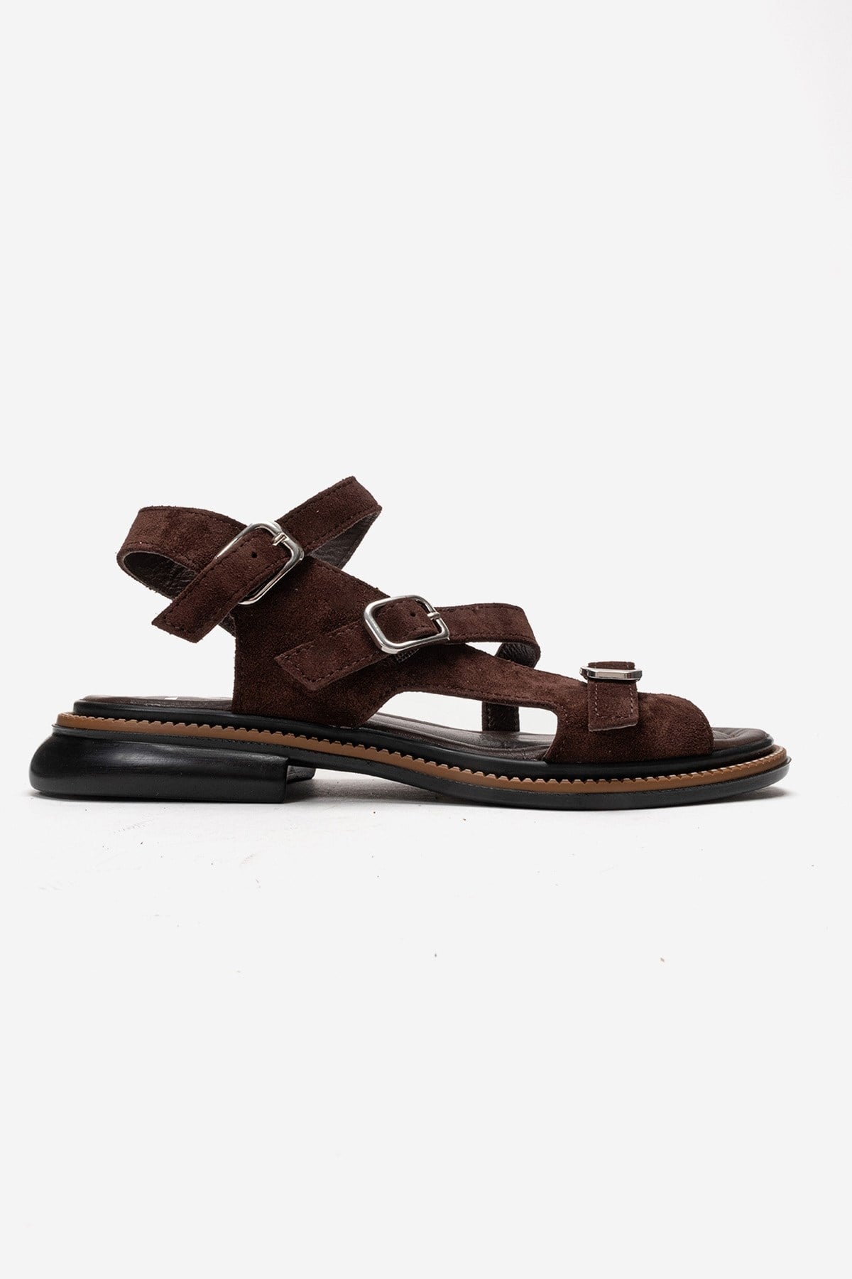 MOREZ - Brown Genuine Leather Suede Slingback Sandal (Women)