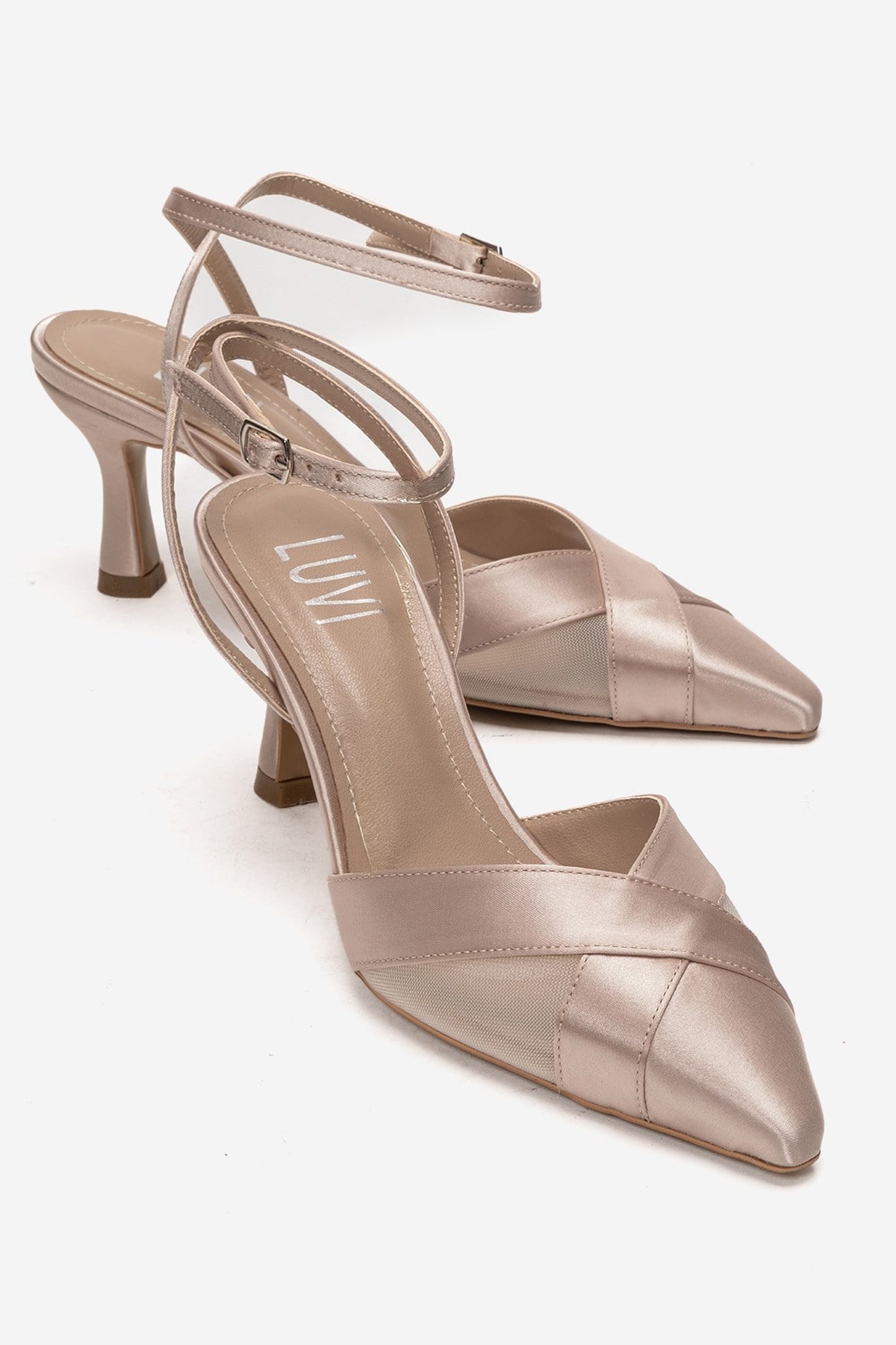 ESTELA - Beige Satin Stiletto Pump (Women)
