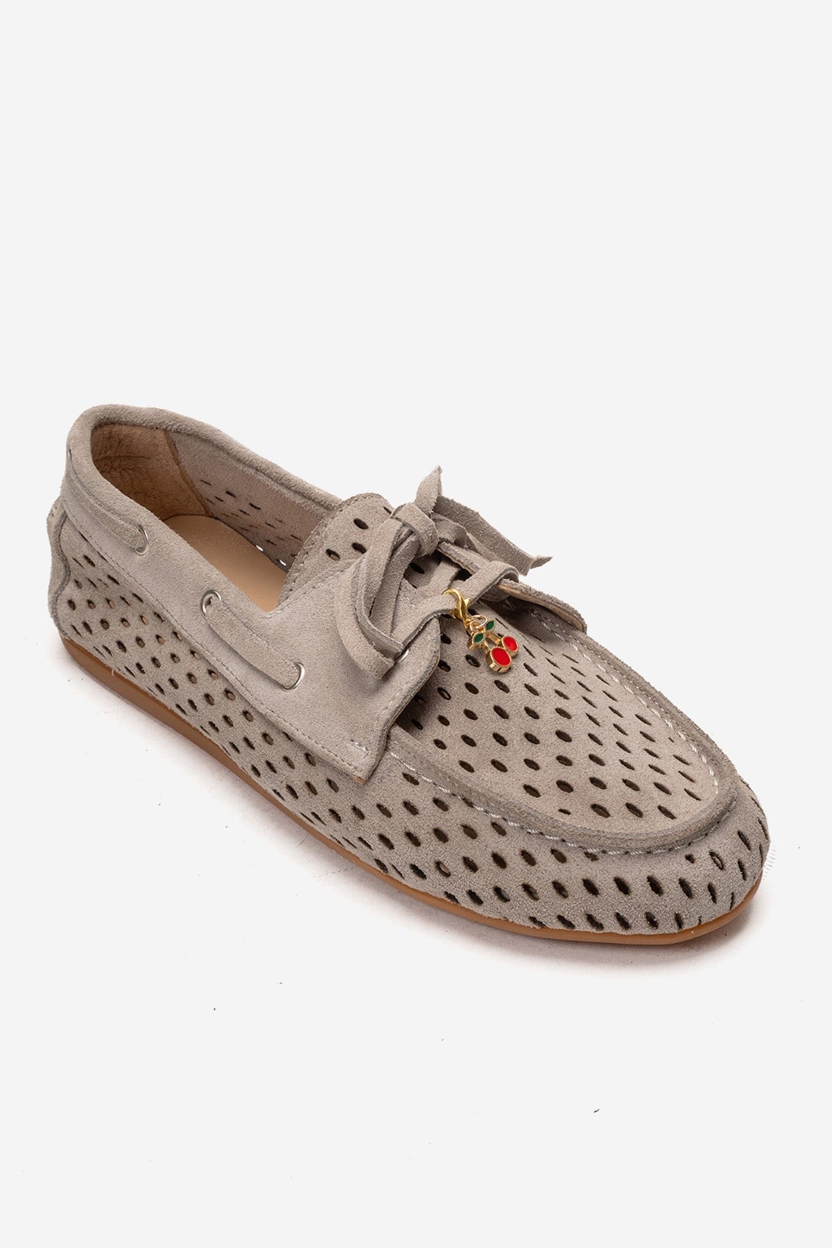 STEVO - Beige Genuine Leather Suede Lace-Up Loafer (Women)