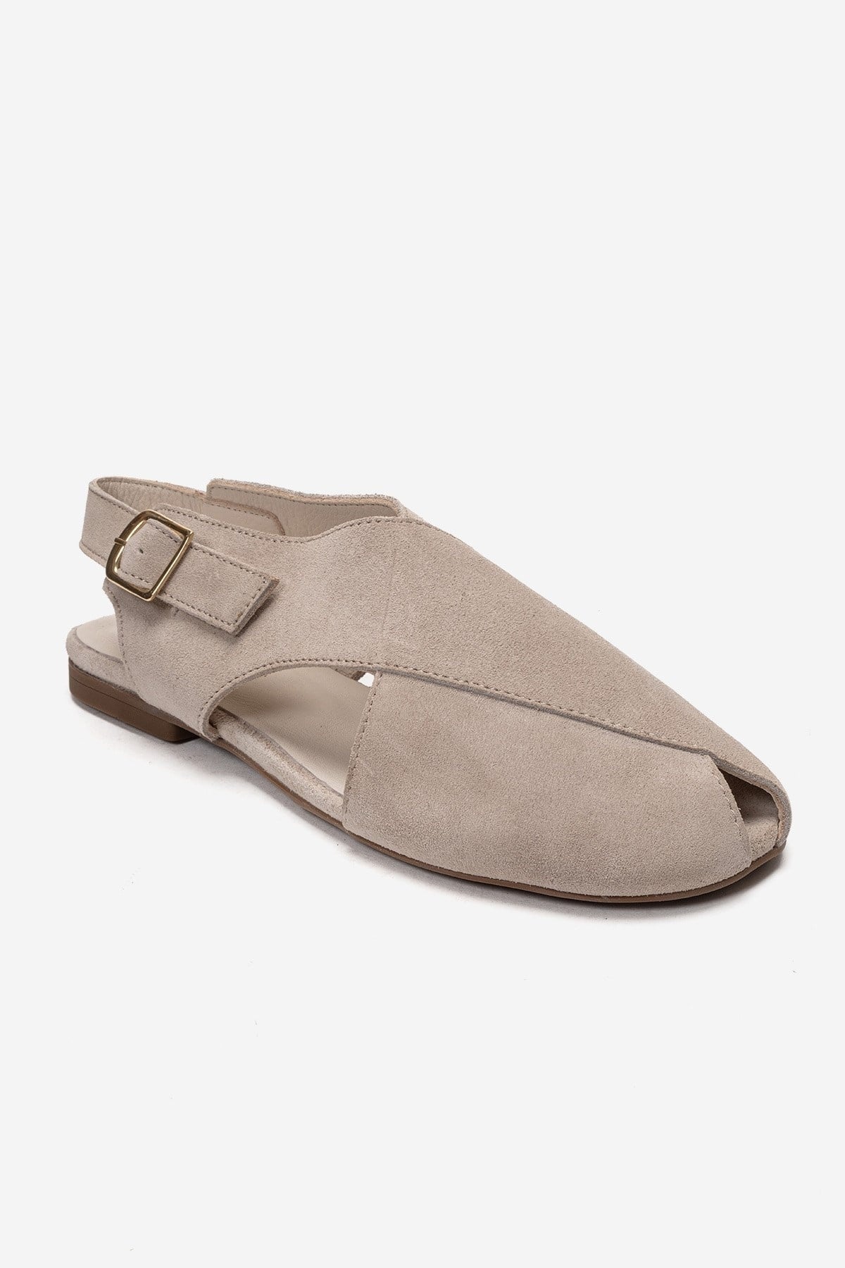 Monaro - Beige Suede Genuine Leather Sandal (Women)