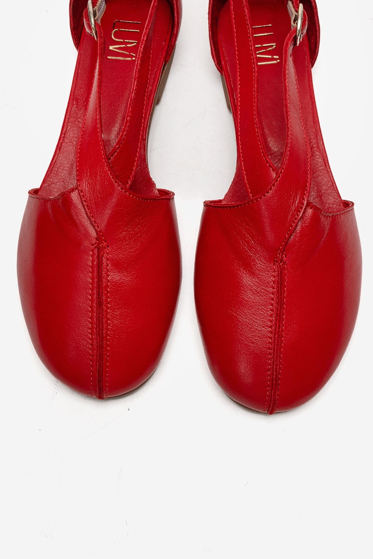 Fable - Red Genuine Leather Side-Cut Ballet Flat (Women)