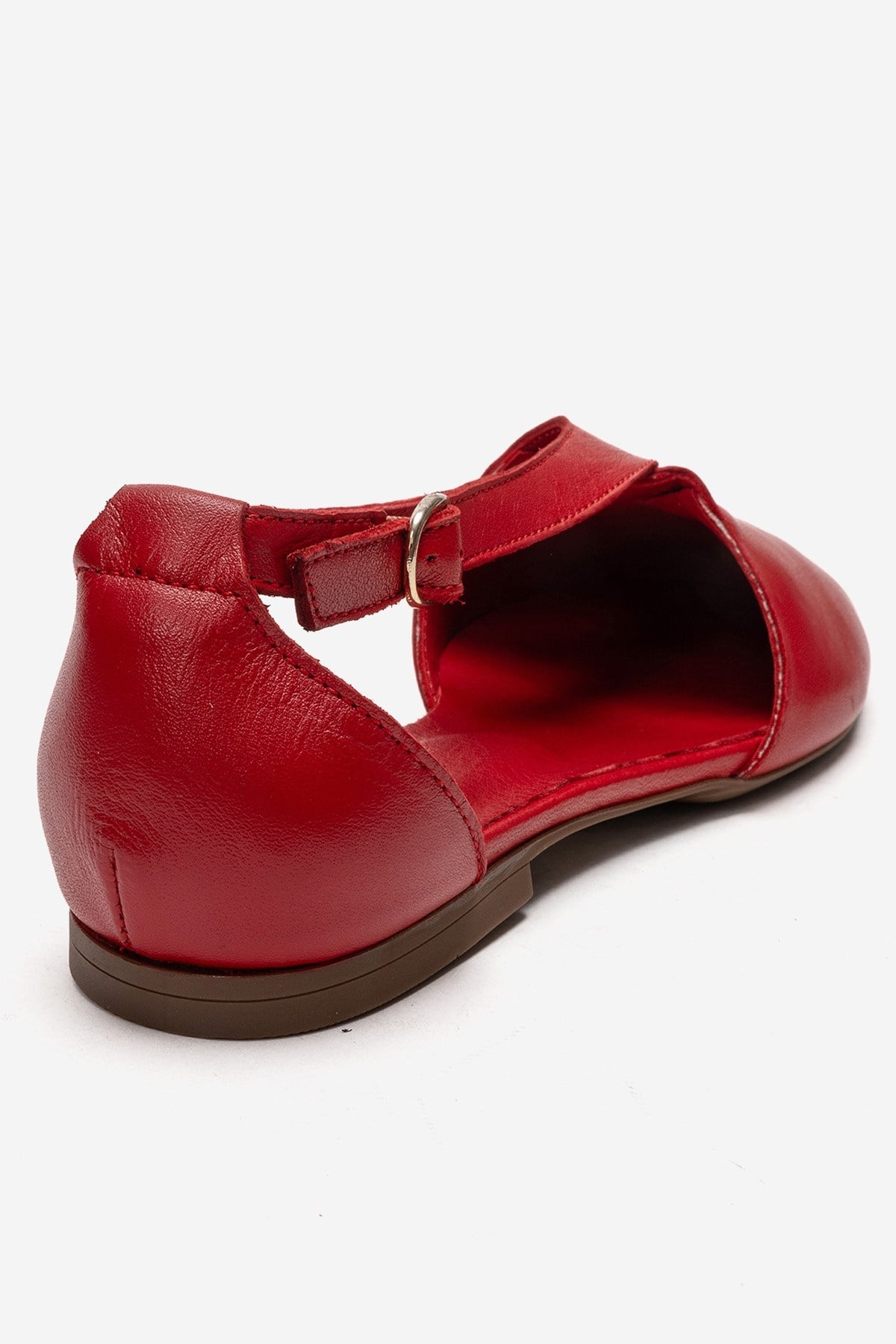 Fable - Red Genuine Leather Side-Cut Ballet Flat (Women)