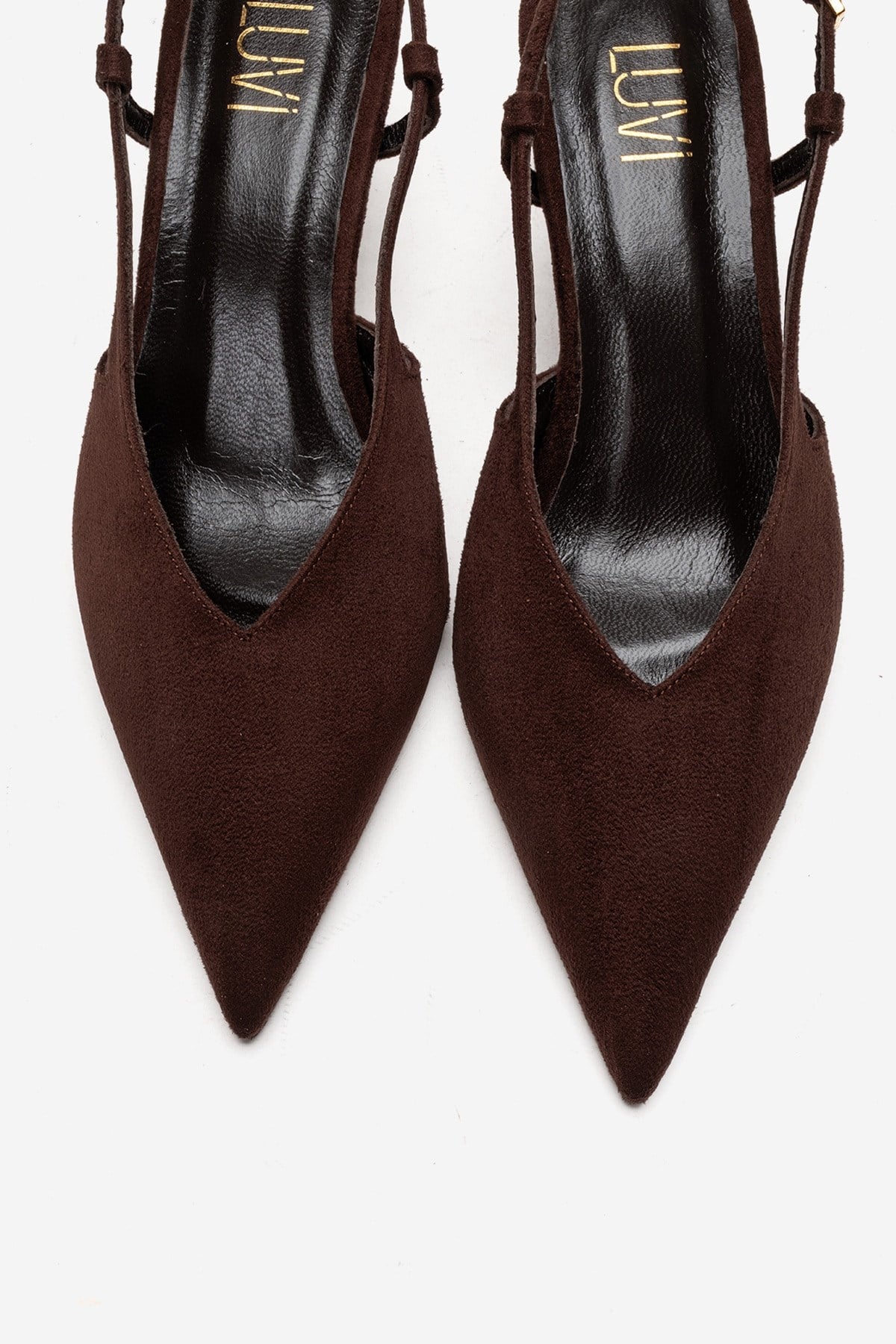 Irena - Brown Genuine Leather Pointed Slingback Stiletto Pump (Women)