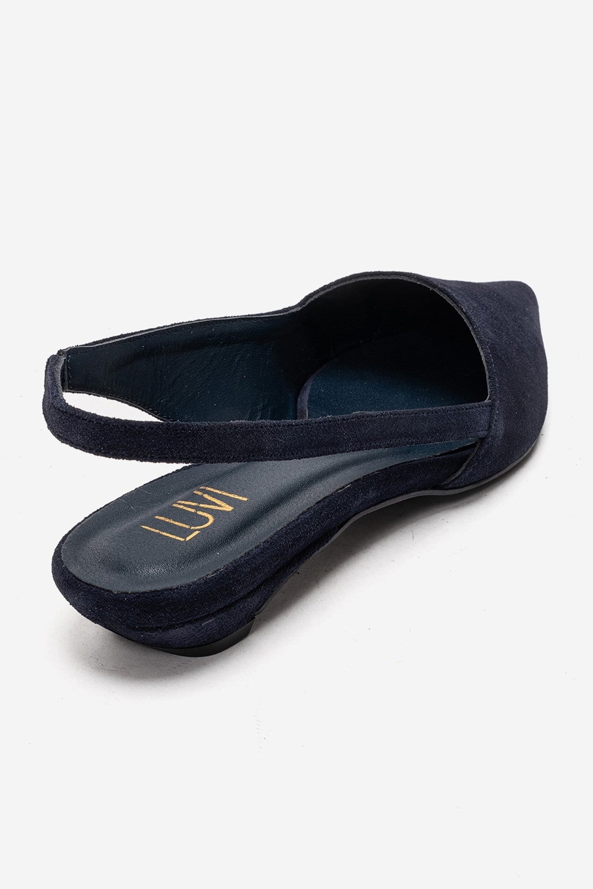 BERLINA - Navy Genuine Leather Low Block Heel Shoe (Women)