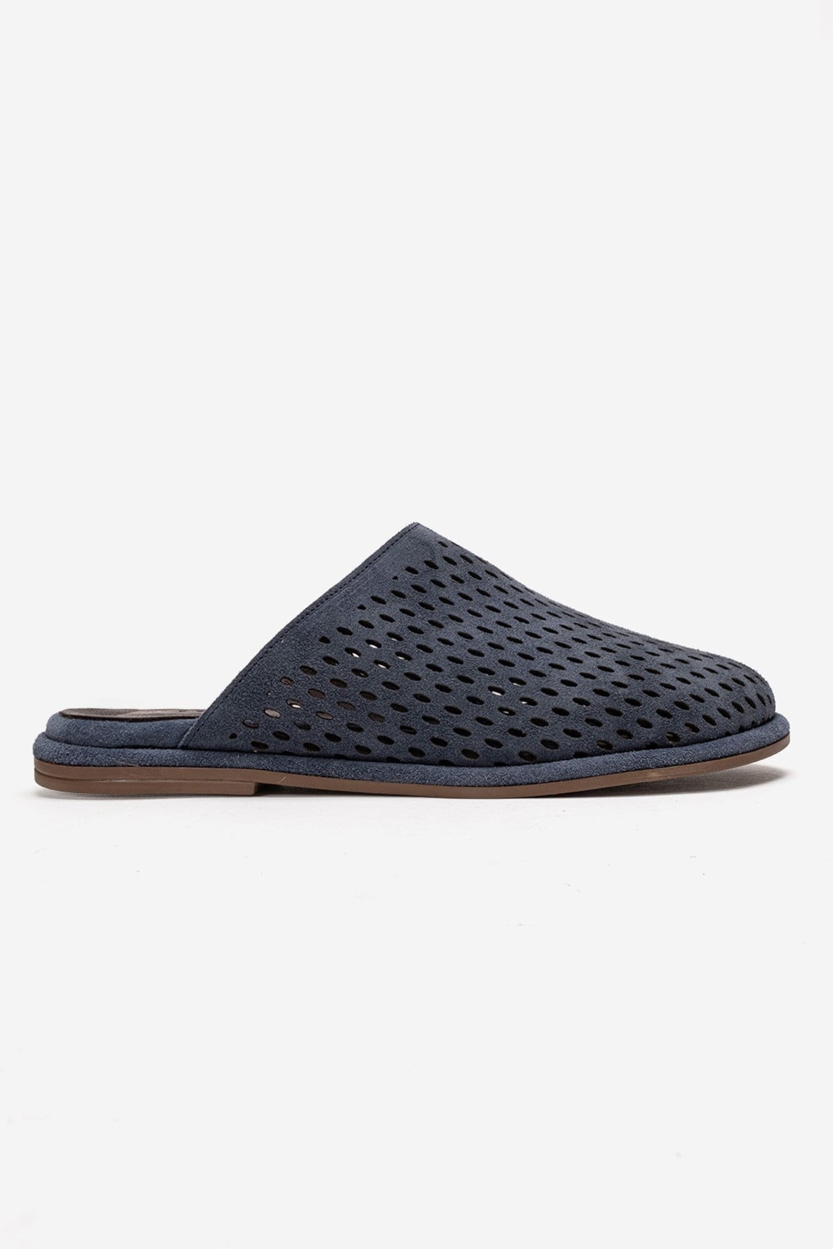 Melara - Navy Genuine Leather Closed-Toe Slide (Women)