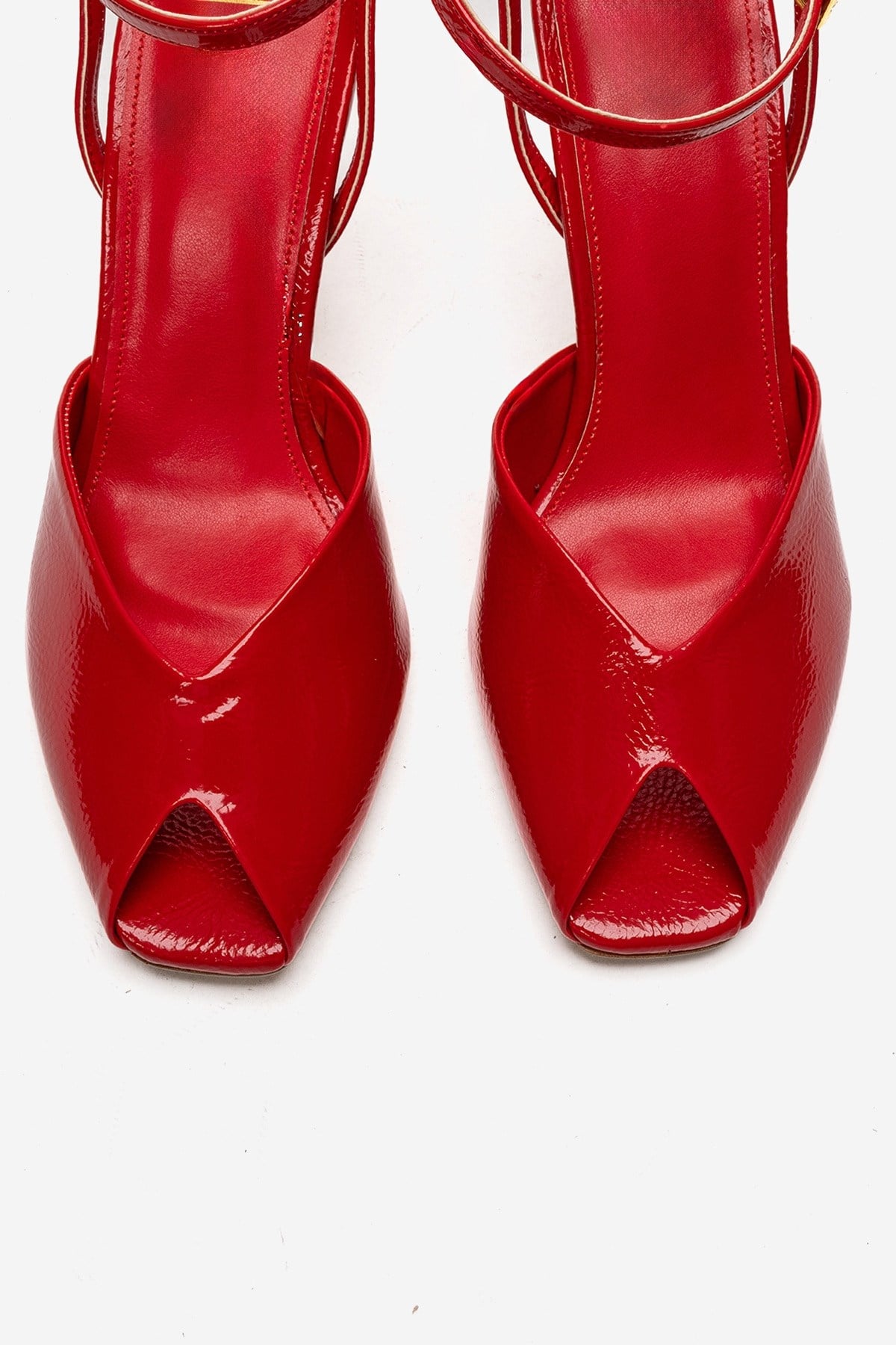 SLATE - Red Genuine Leather Ankle-Strap Stiletto Pump (Women)