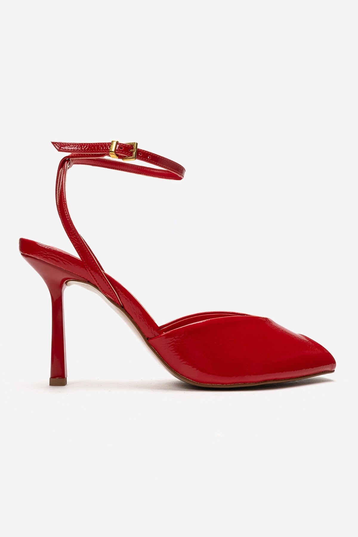 SLATE - Red Genuine Leather Ankle-Strap Stiletto Pump (Women)