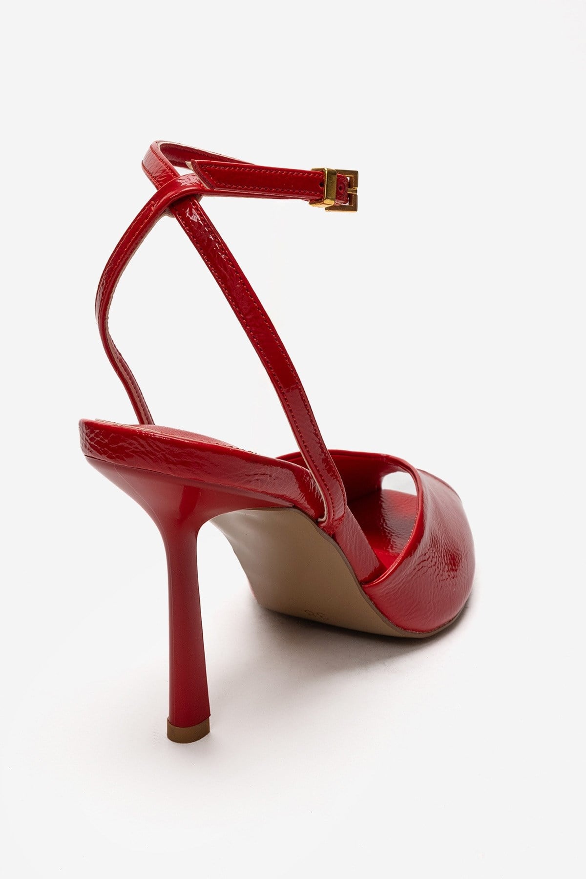 SLATE - Red Genuine Leather Ankle-Strap Stiletto Pump (Women)