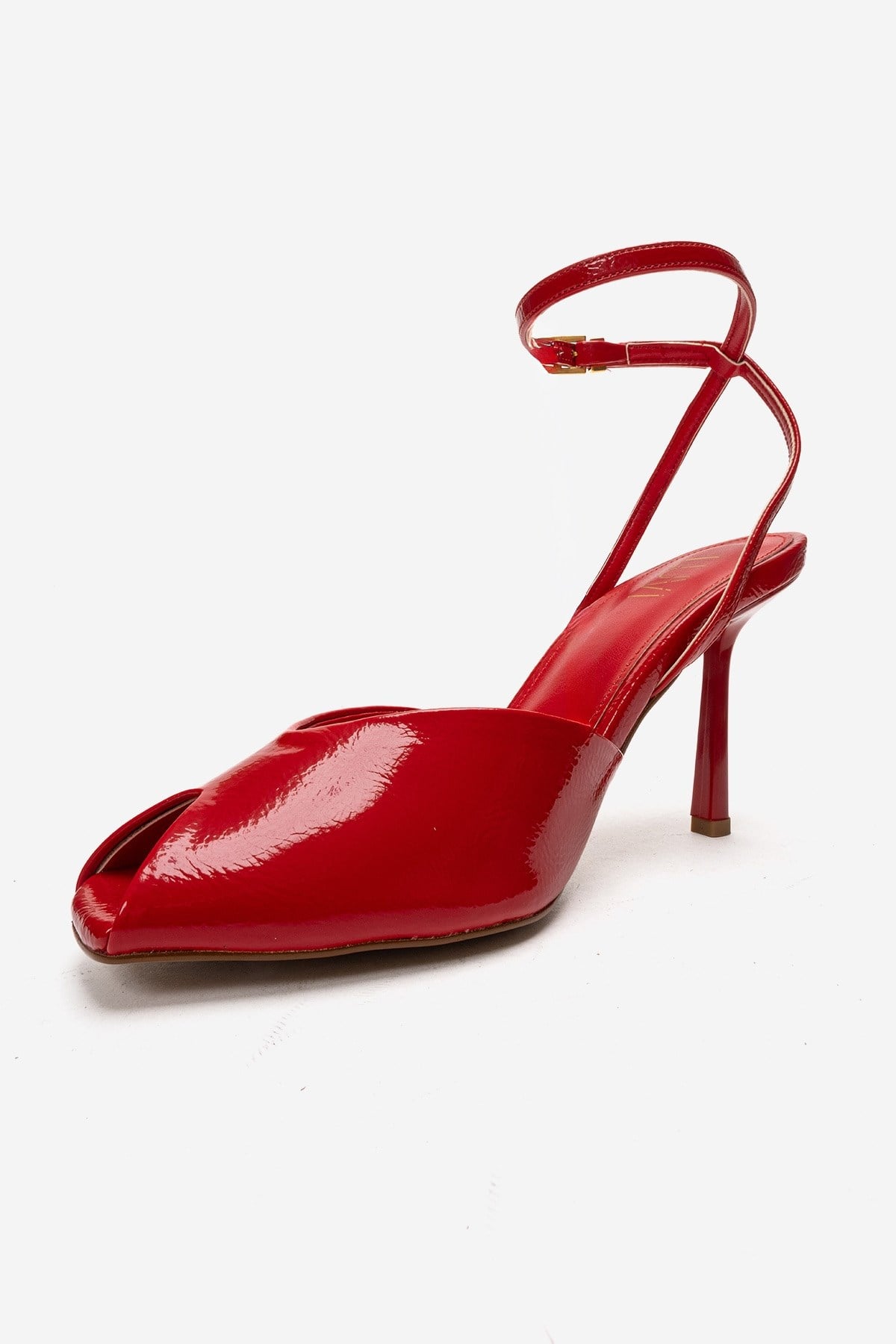 SLATE - Red Genuine Leather Ankle-Strap Stiletto Pump (Women)