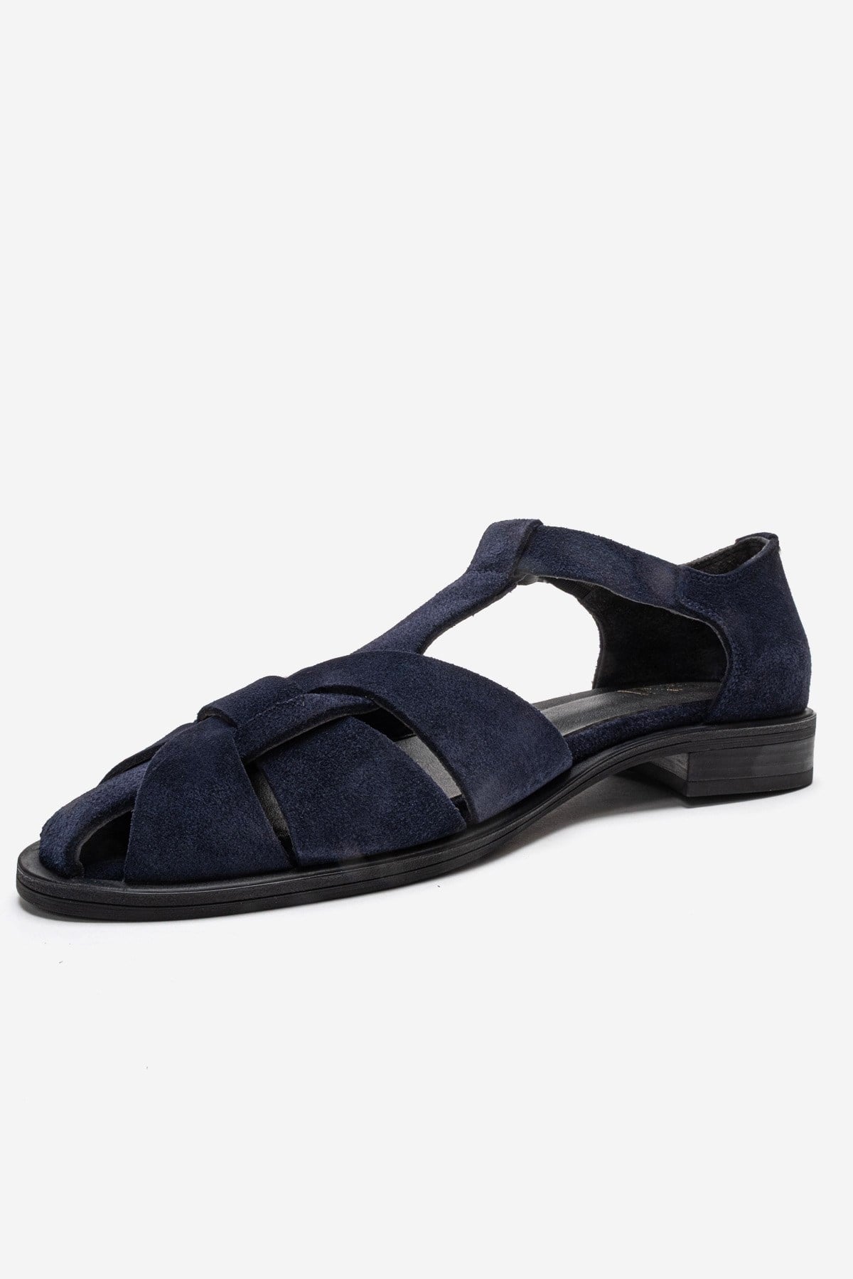 Dexara - Navy Genuine Suede Leather Sandal (Women)